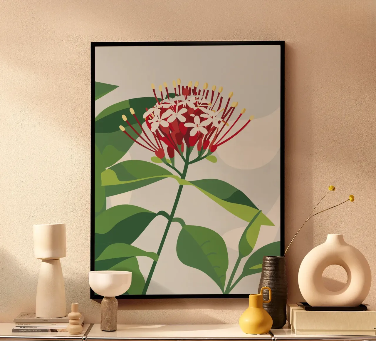 Fiore di Asoka poster con telaio in alluminio da HAPPY SHOP