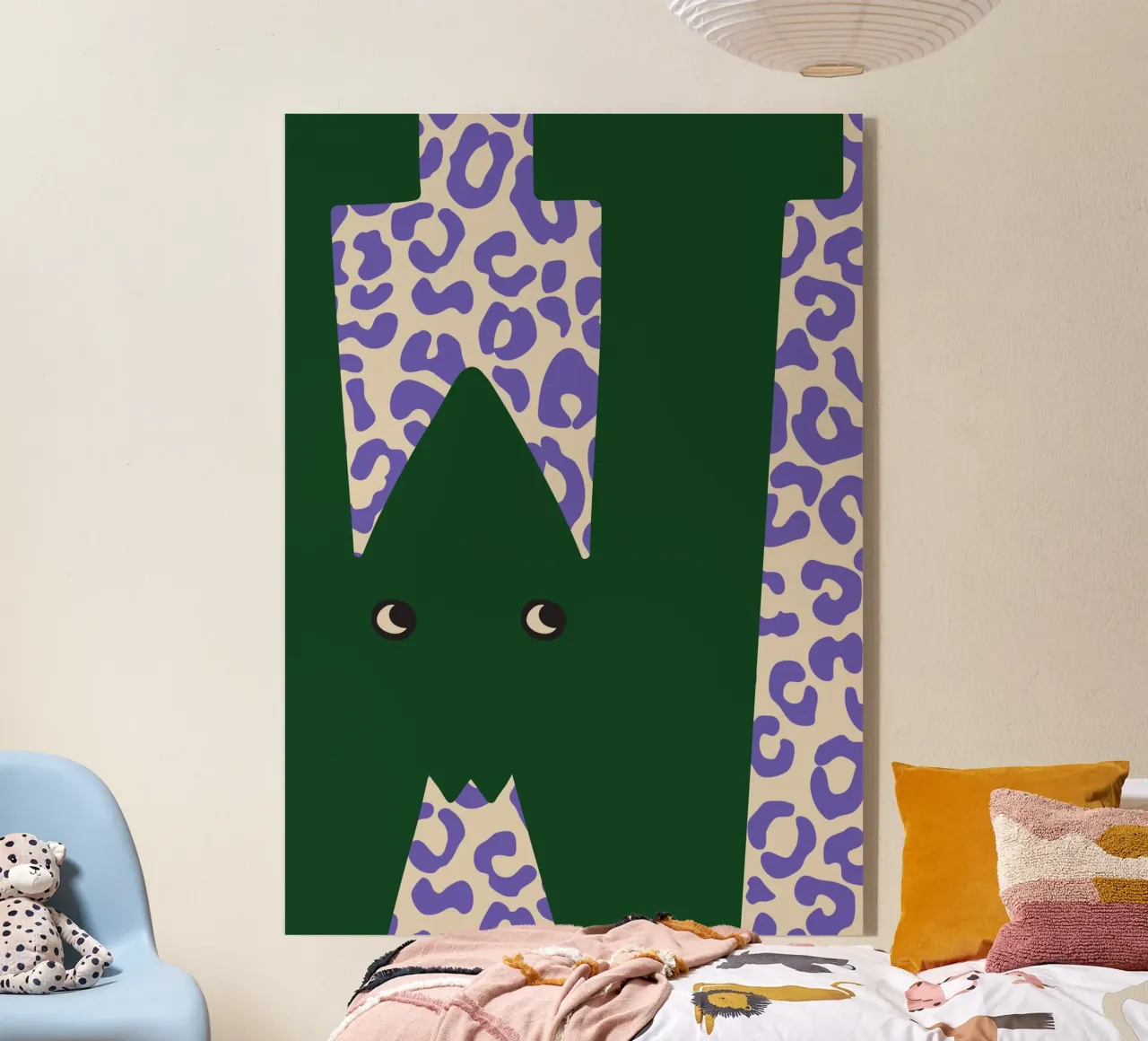 Fun Monster Letter W With Leopard Background acrylic glass by ALLÉE DE PAPIER