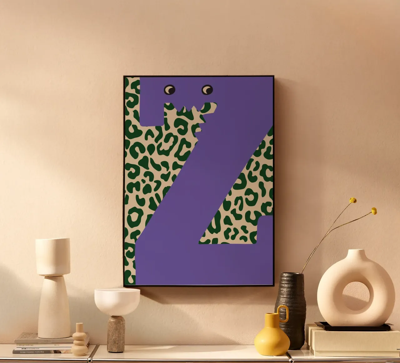 Fun Monster Letter Z With Leopard Background forex plate by ALLÉE DE PAPIER