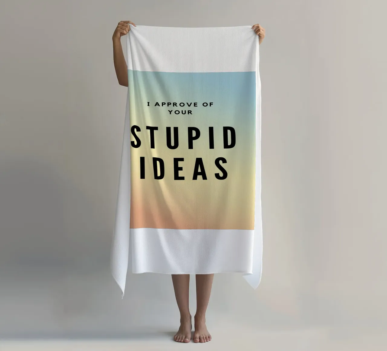 Stupid Ideas Welcome | Press Play Original Kunstdruck Strandtuch von Press Play Art Prints