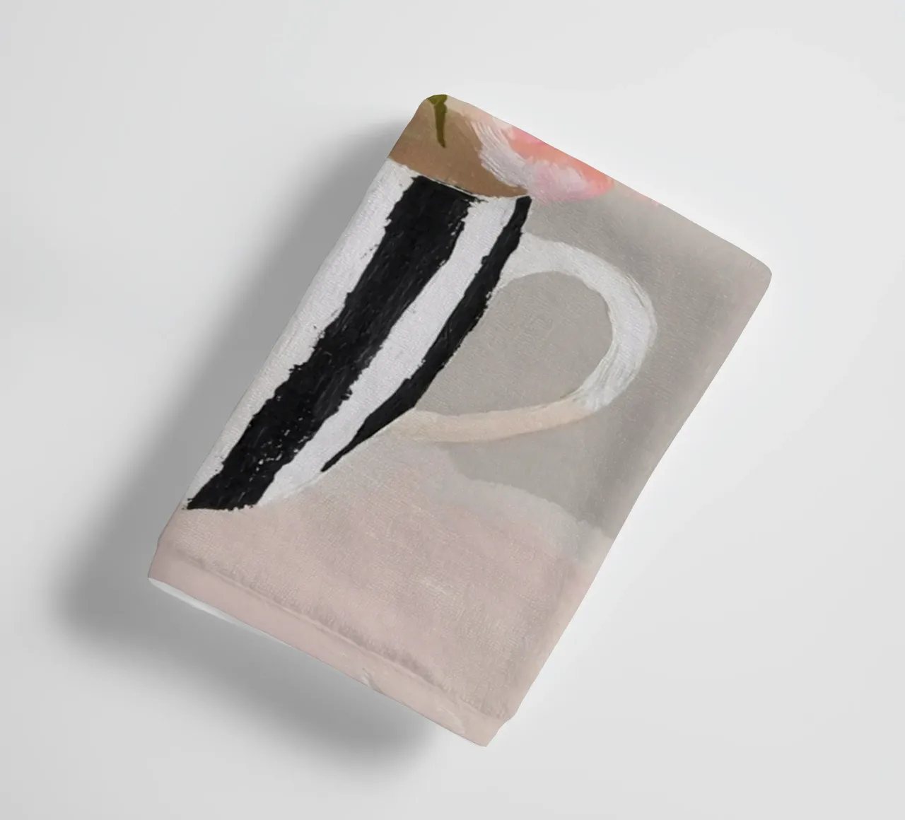 Tazza a righe con fiori rosa asciugamano da bagno da Carinaprint