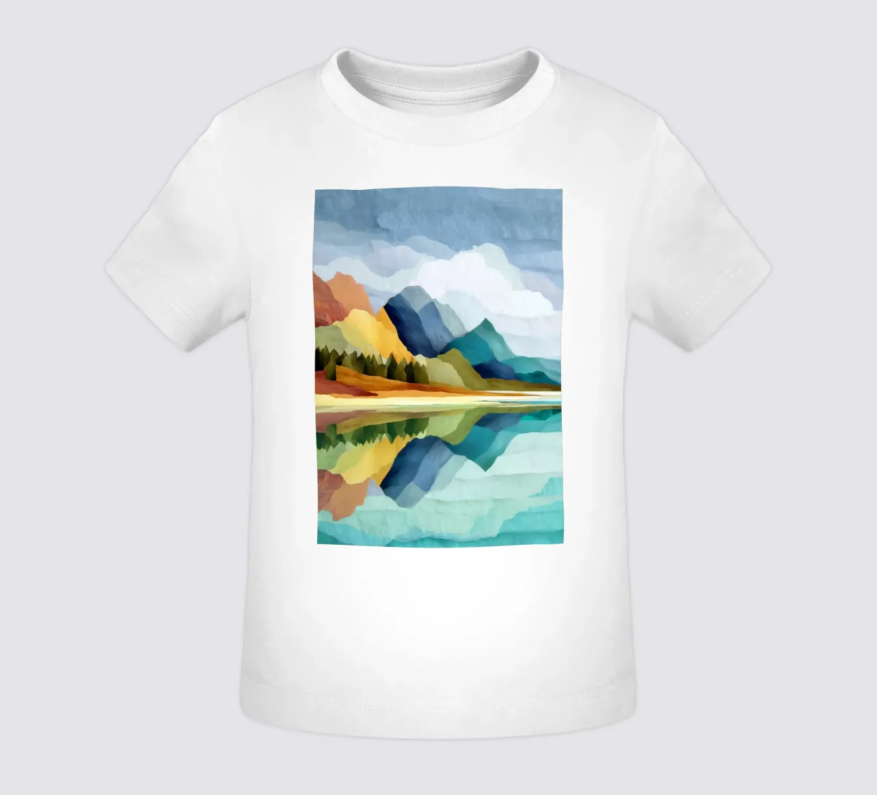 Lakeside Geometry - Bold Mountains Meet Mirror Water maglietta neonato da Dune