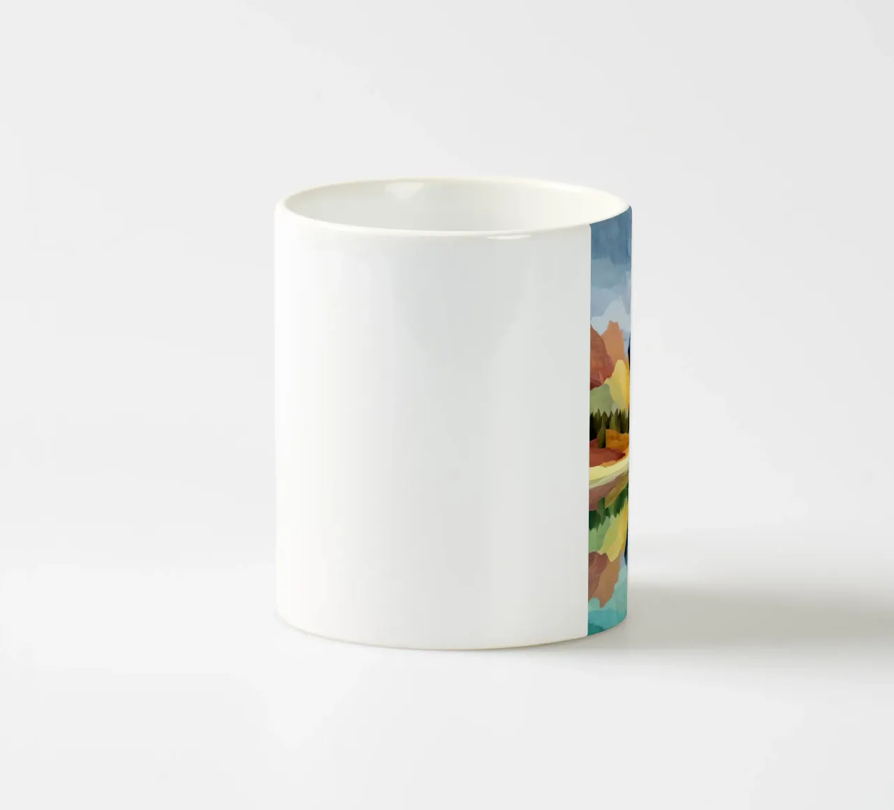 Lakeside Geometry - Bold Mountains Meet Mirror Water tazza in ceramica da Dune