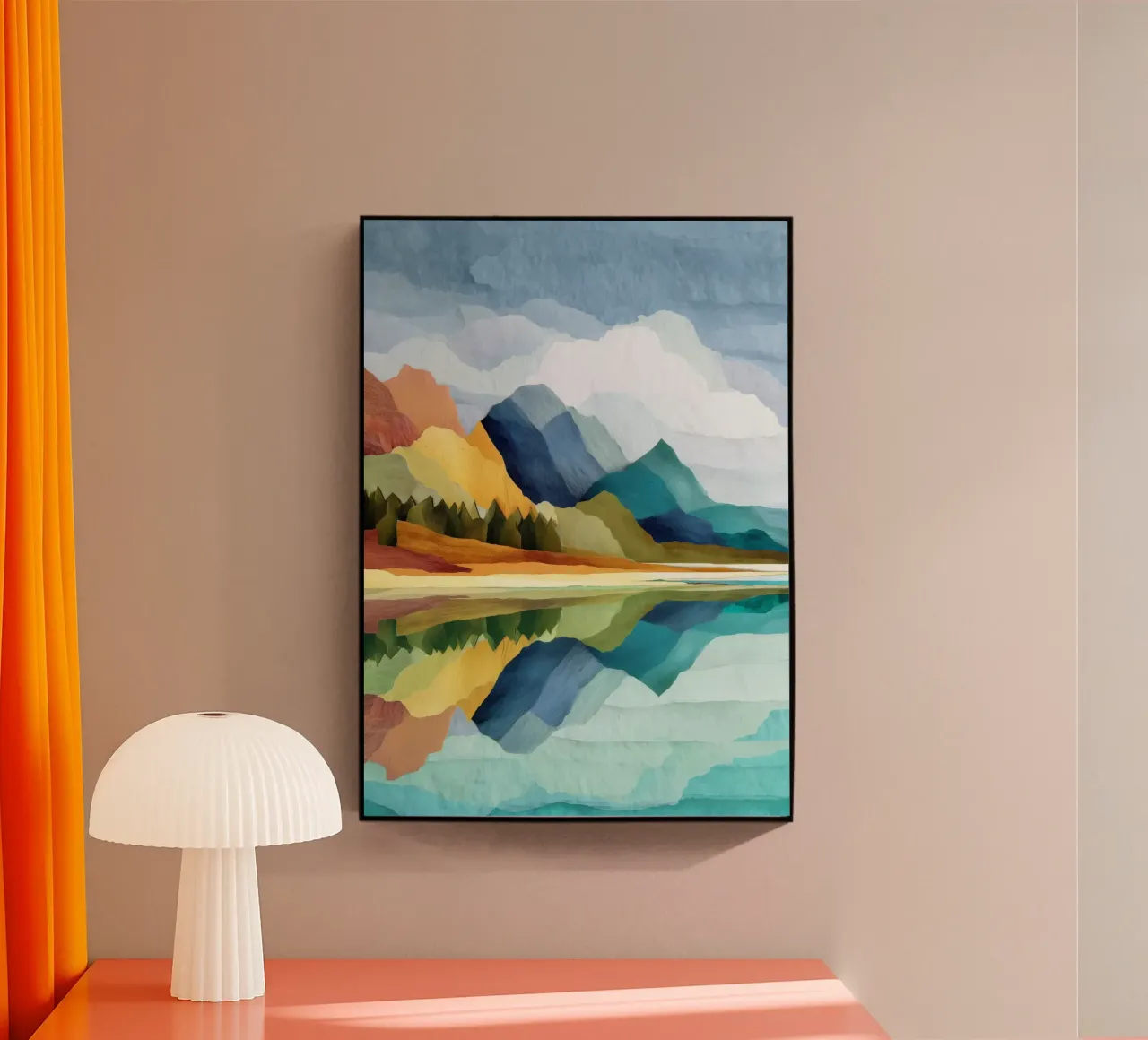Lakeside Geometry - Bold Mountains Meet Mirror Water plexiglass da Dune