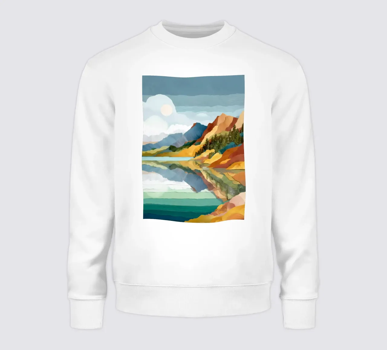 Sun Over Lake Horizon - A Landscape in Harmony sudadera de Dune