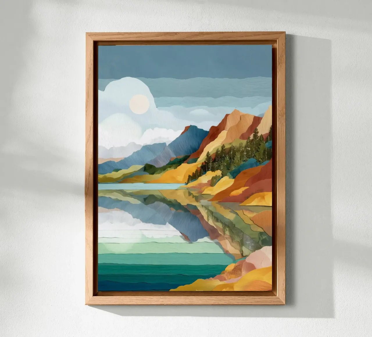 Sun Over Lake Horizon - A Landscape in Harmony pannello forex da Dune