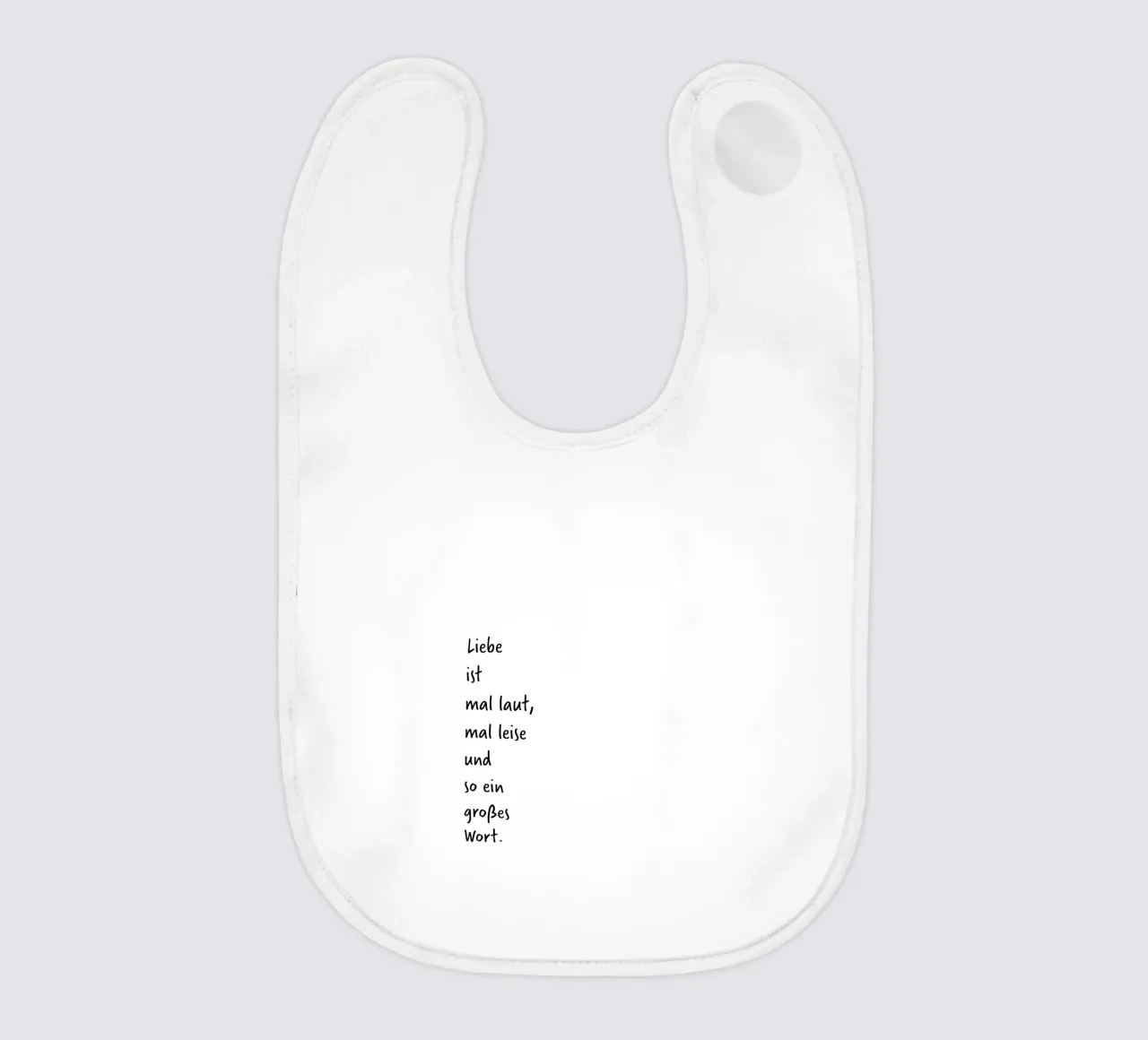 Liebe ist mal laut, mal leise und so ein großes Wort. baby bib by FRICKE DESIGN