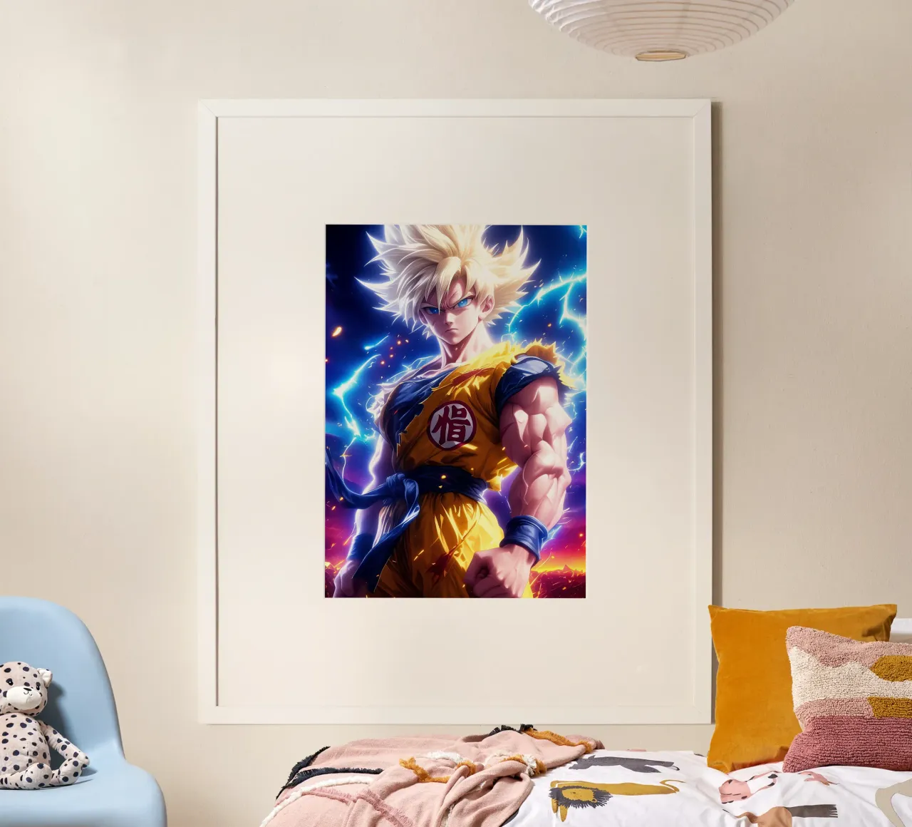Super Saiyan Son Goku Dragon Ball DBZ poster con telaio in plastica da Fleur de Lys