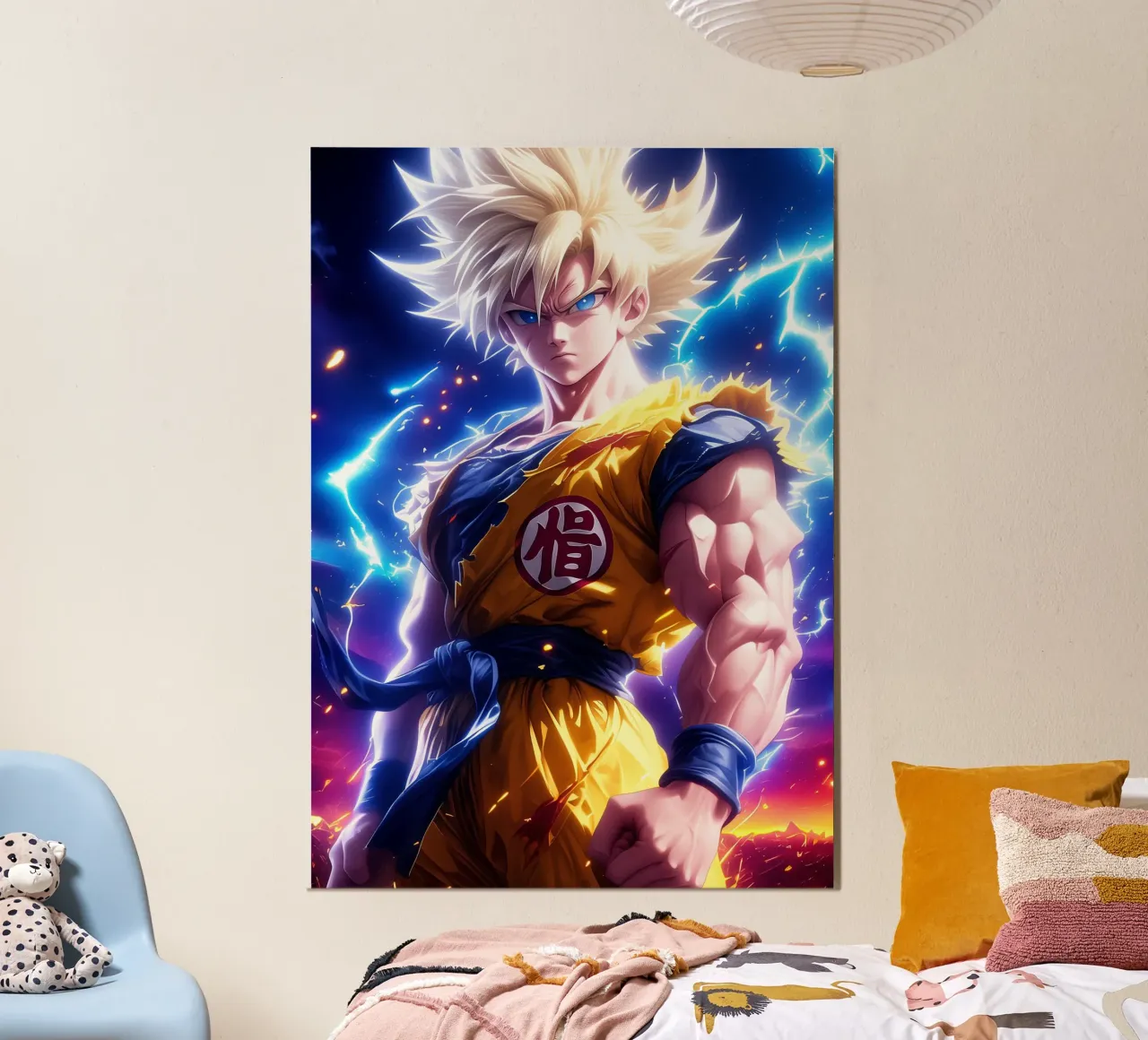 Super Saiyan Son Goku Dragon Ball DBZ poster con telaio in plastica da Fleur de Lys