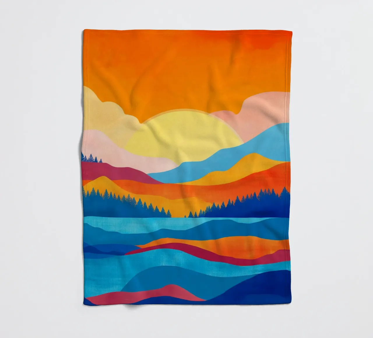 Dusk in Still Waters - A Mountain Reflection coperta in pile da Dune