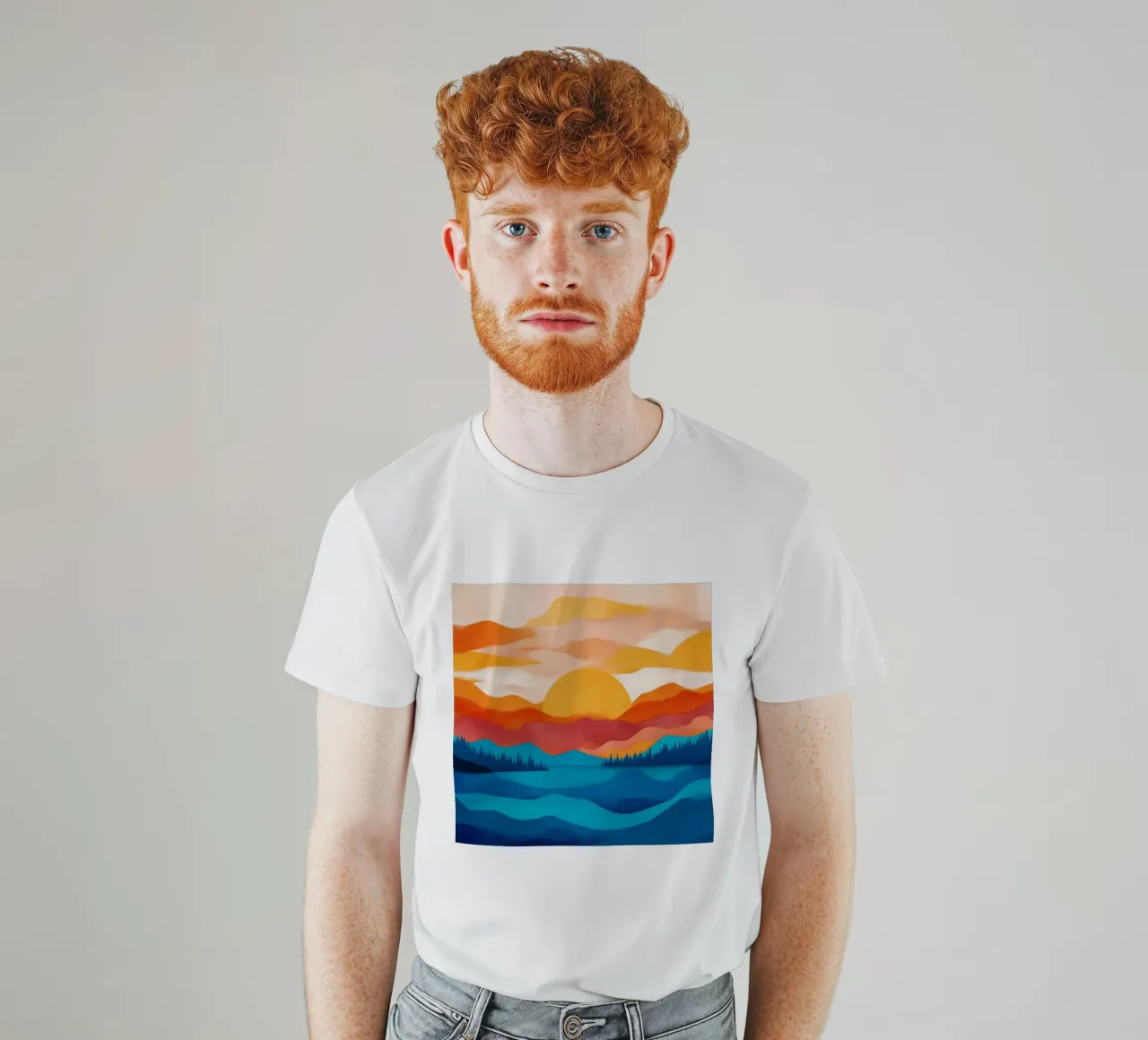 Sunset Lake Beneath the Painted Sky t-shirt da Dune