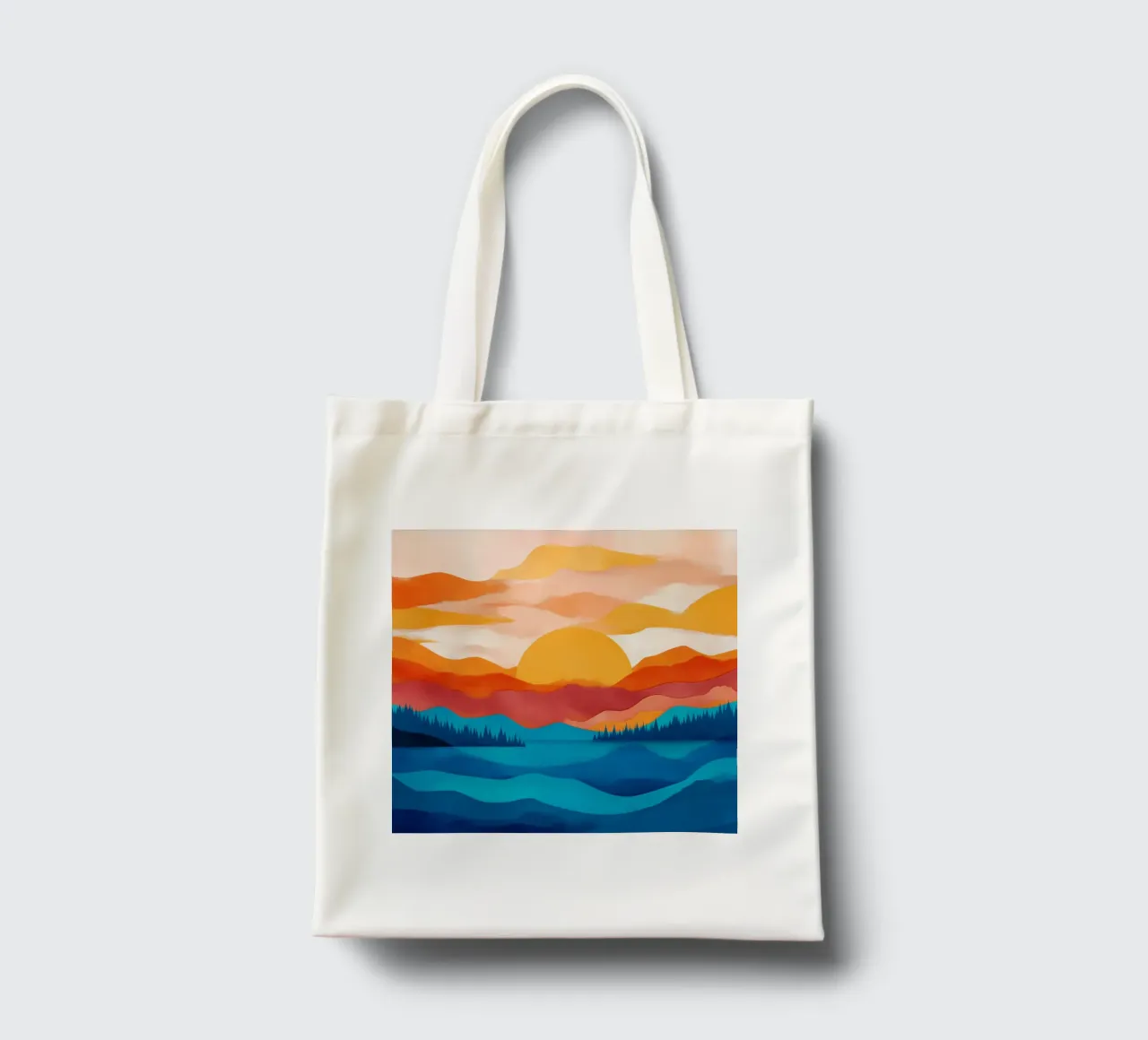 Sunset Lake Beneath the Painted Sky borsa in juta da Dune