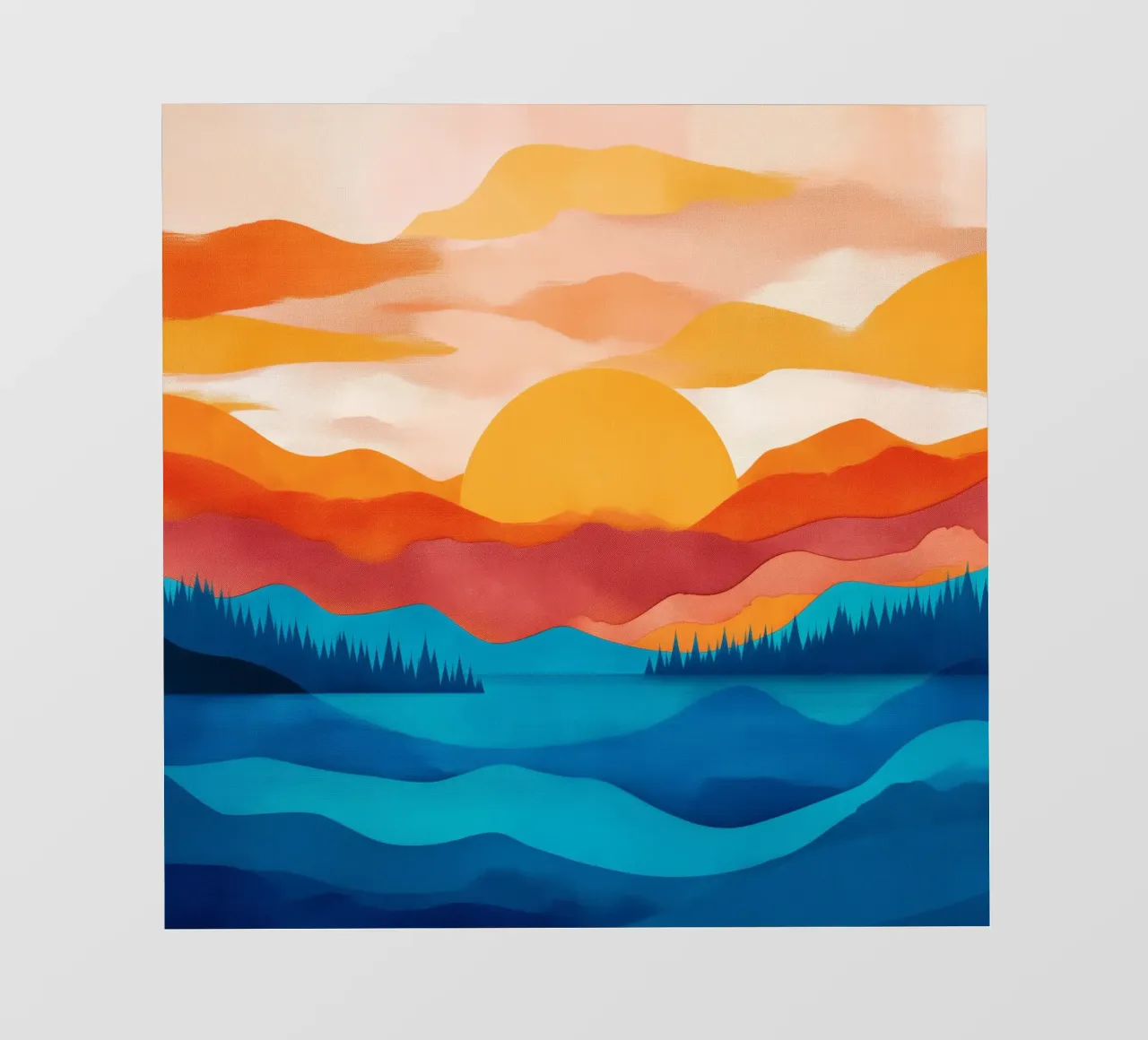 Sunset Lake Beneath the Painted Sky telo in pvc da Dune