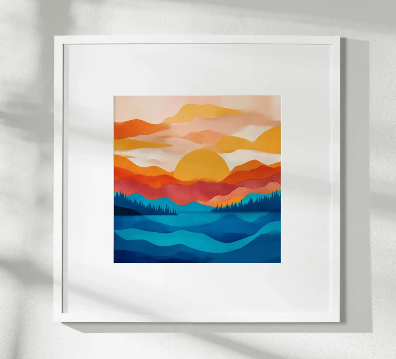 Sunset Lake Beneath the Painted Sky carta hahnemühle da Dune