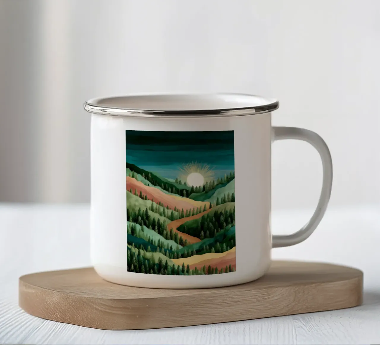 Follow the Sun - A Journey Through Color and Forest tazza in smalto da Dune