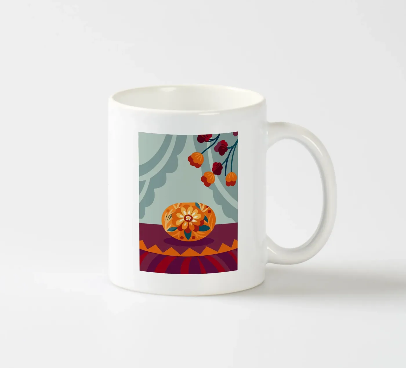 Flower ceramic mug by HAPPY SHOP