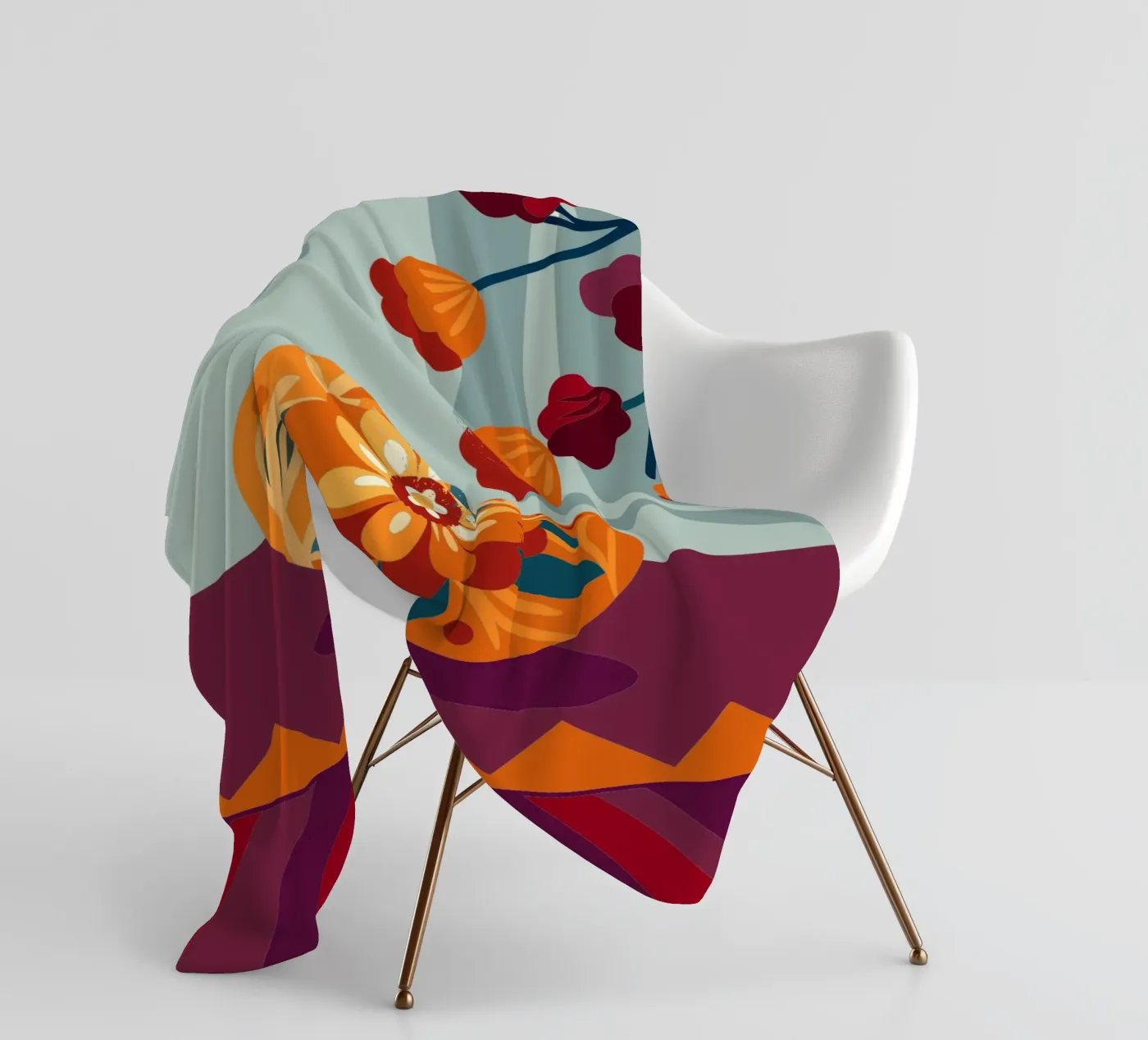Blume Fleecedecke von HAPPY SHOP