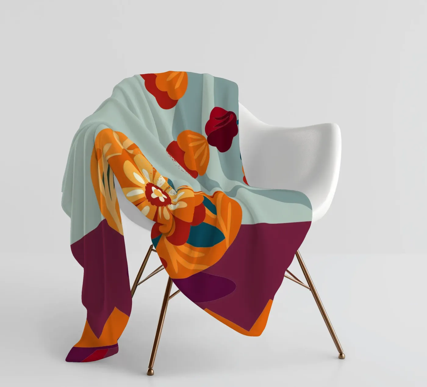 Blume Fleecedecke von HAPPY SHOP