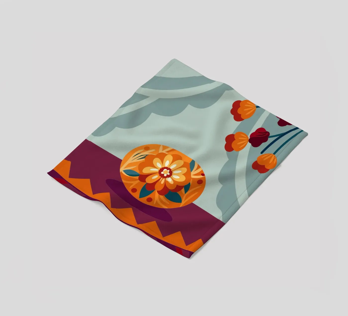 Blume Fleecedecke von HAPPY SHOP