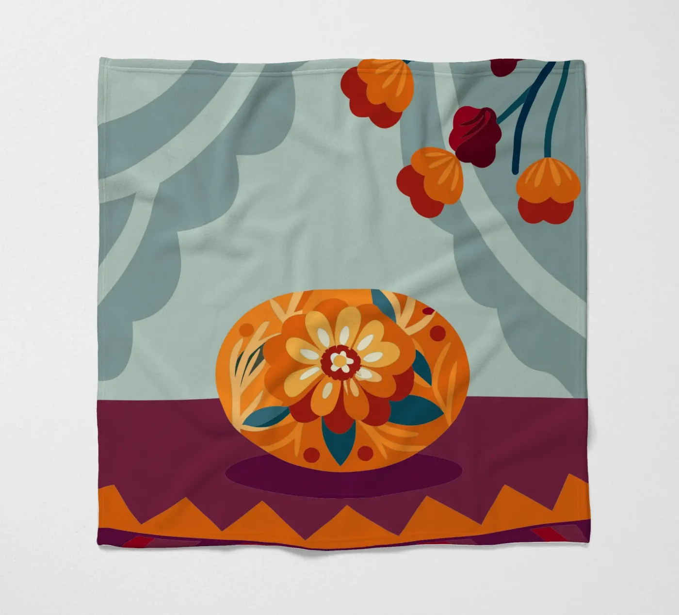 Blume Fleecedecke von HAPPY SHOP