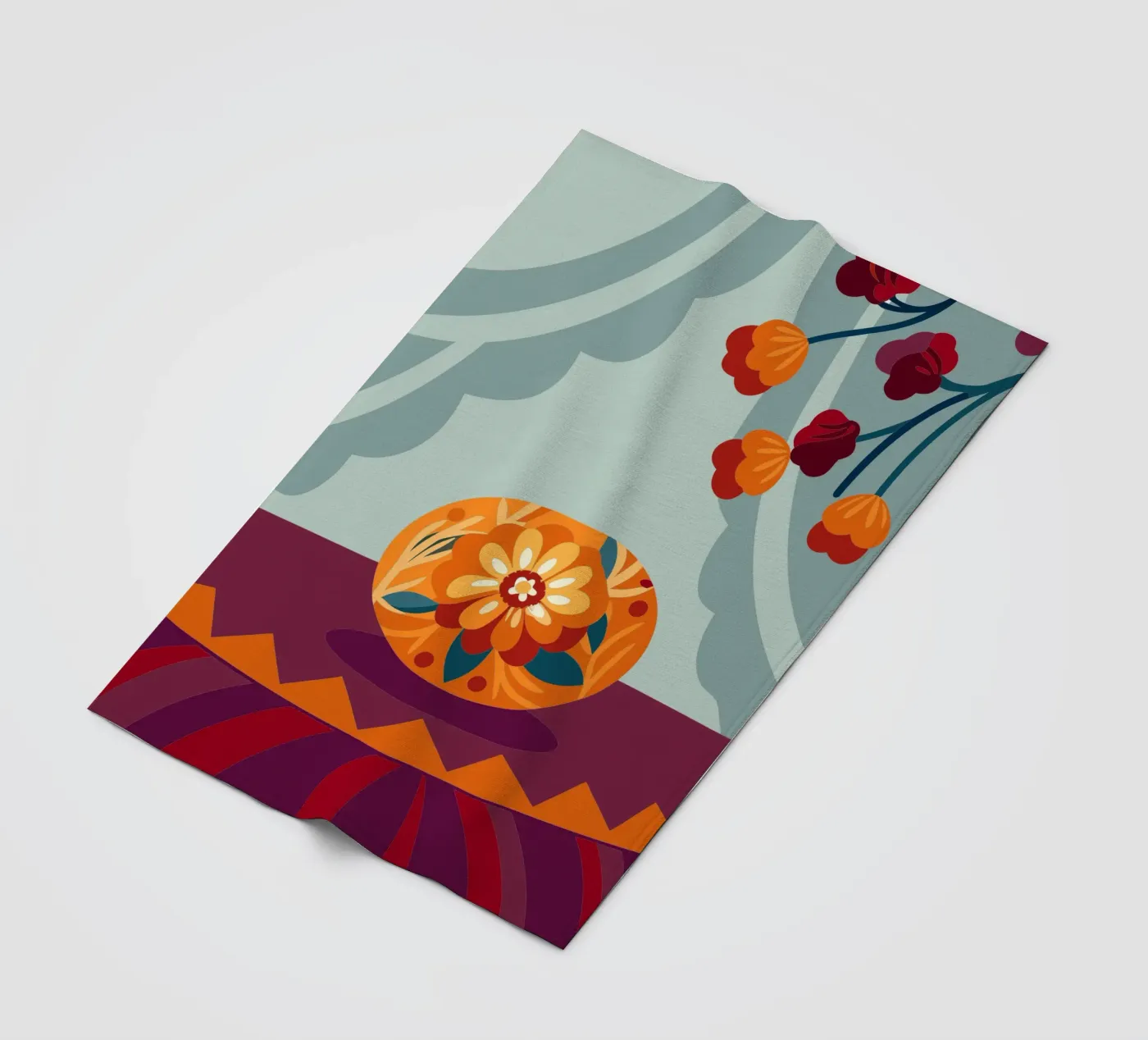 Blume Fleecedecke von HAPPY SHOP