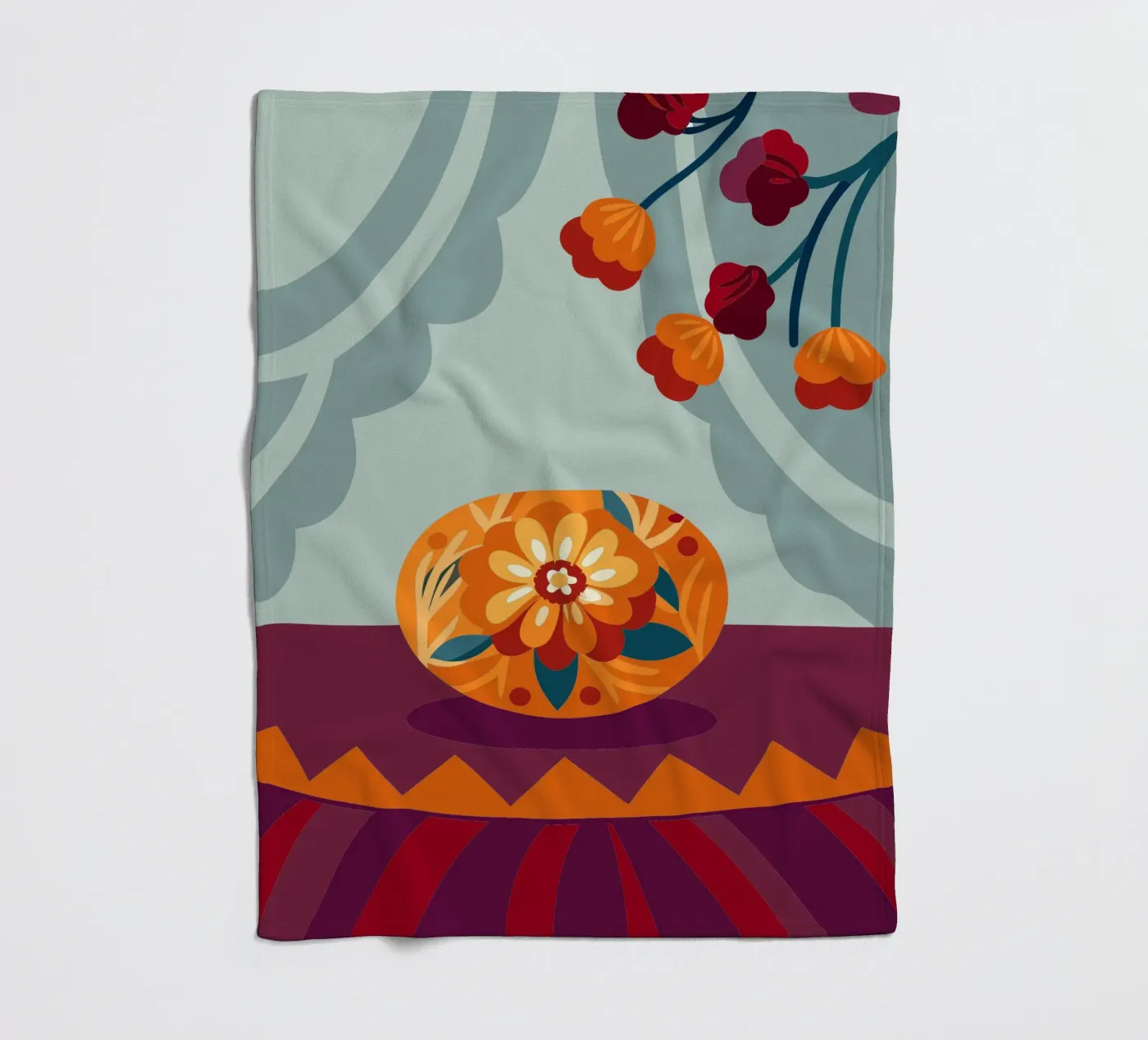 Blume Fleecedecke von HAPPY SHOP