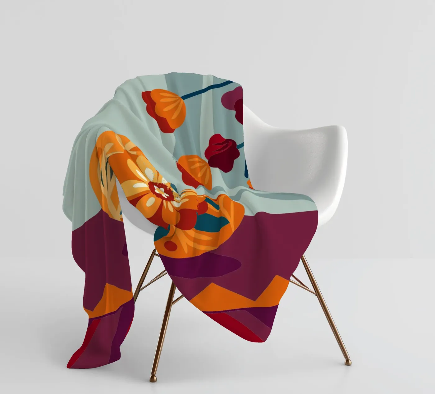 Blume Fleecedecke von HAPPY SHOP
