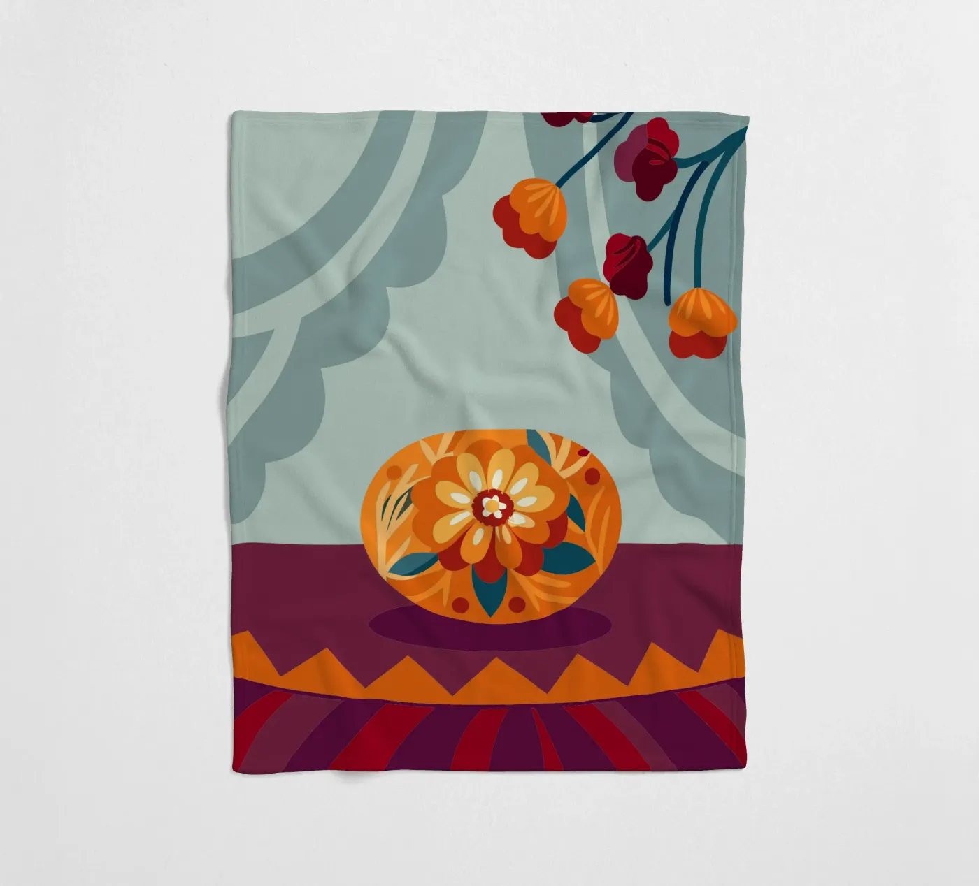 Blume Fleecedecke von HAPPY SHOP