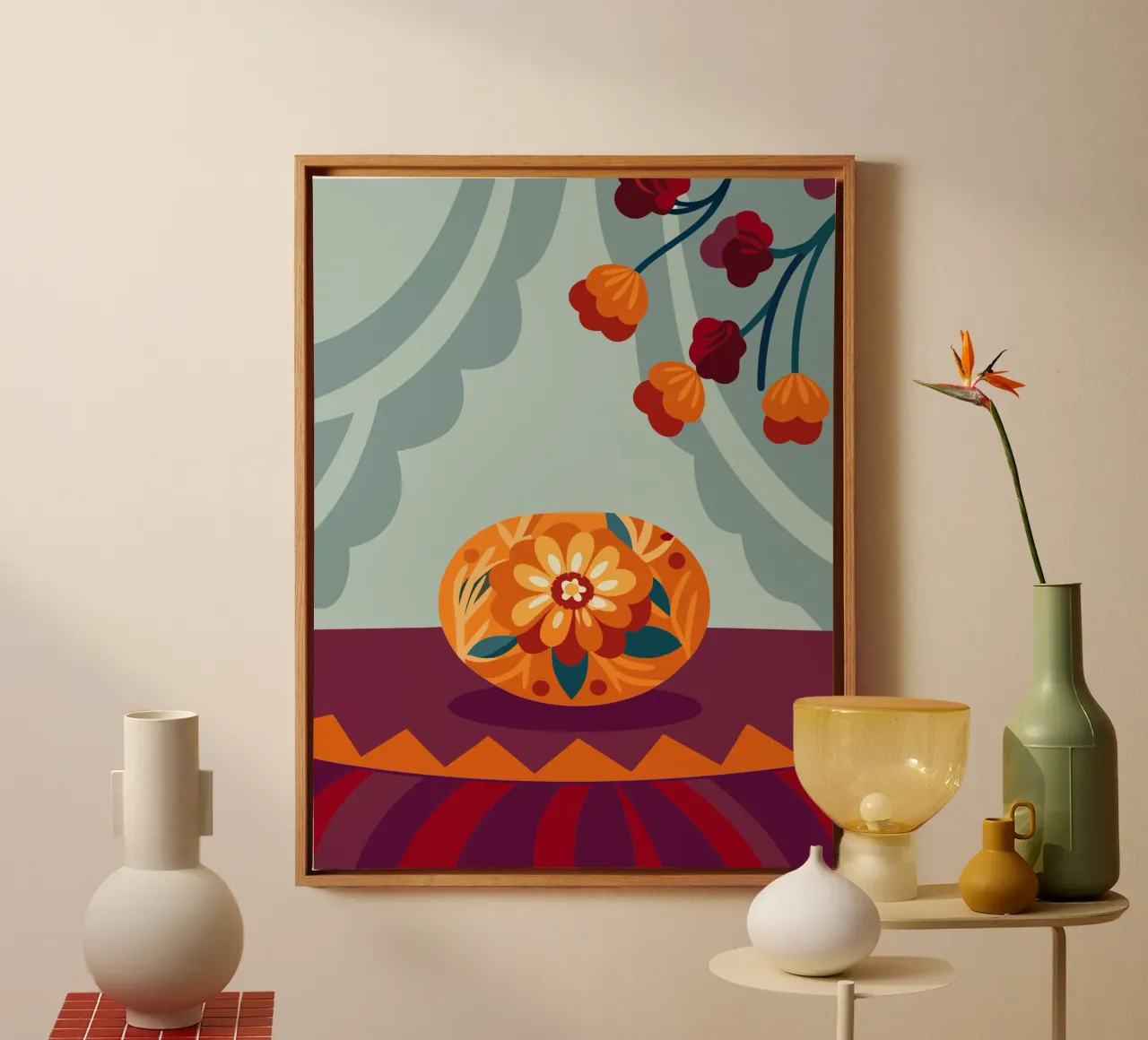 Bloem canvas met Baklijst van HAPPY SHOP