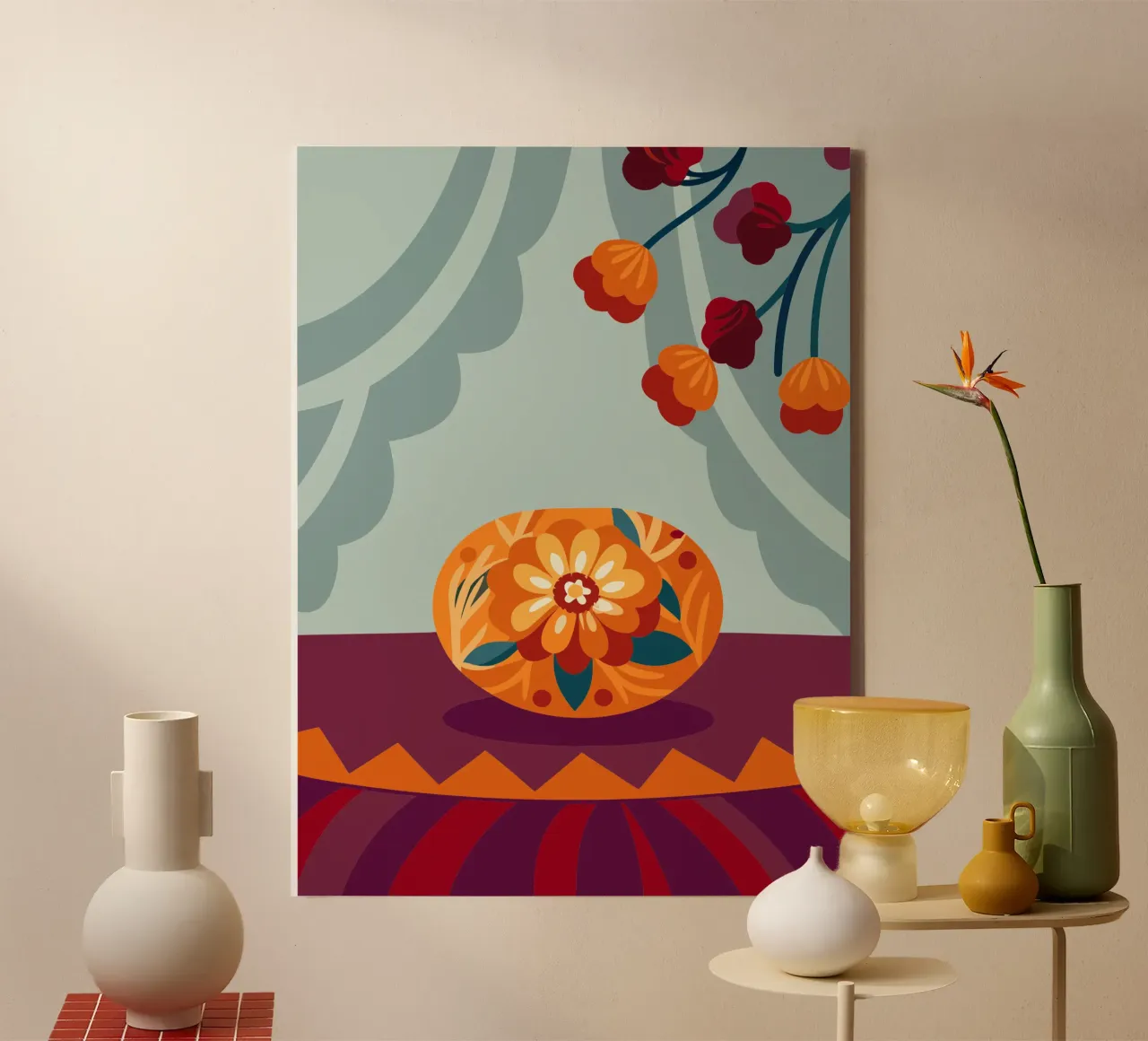 Bloem canvas met Baklijst van HAPPY SHOP