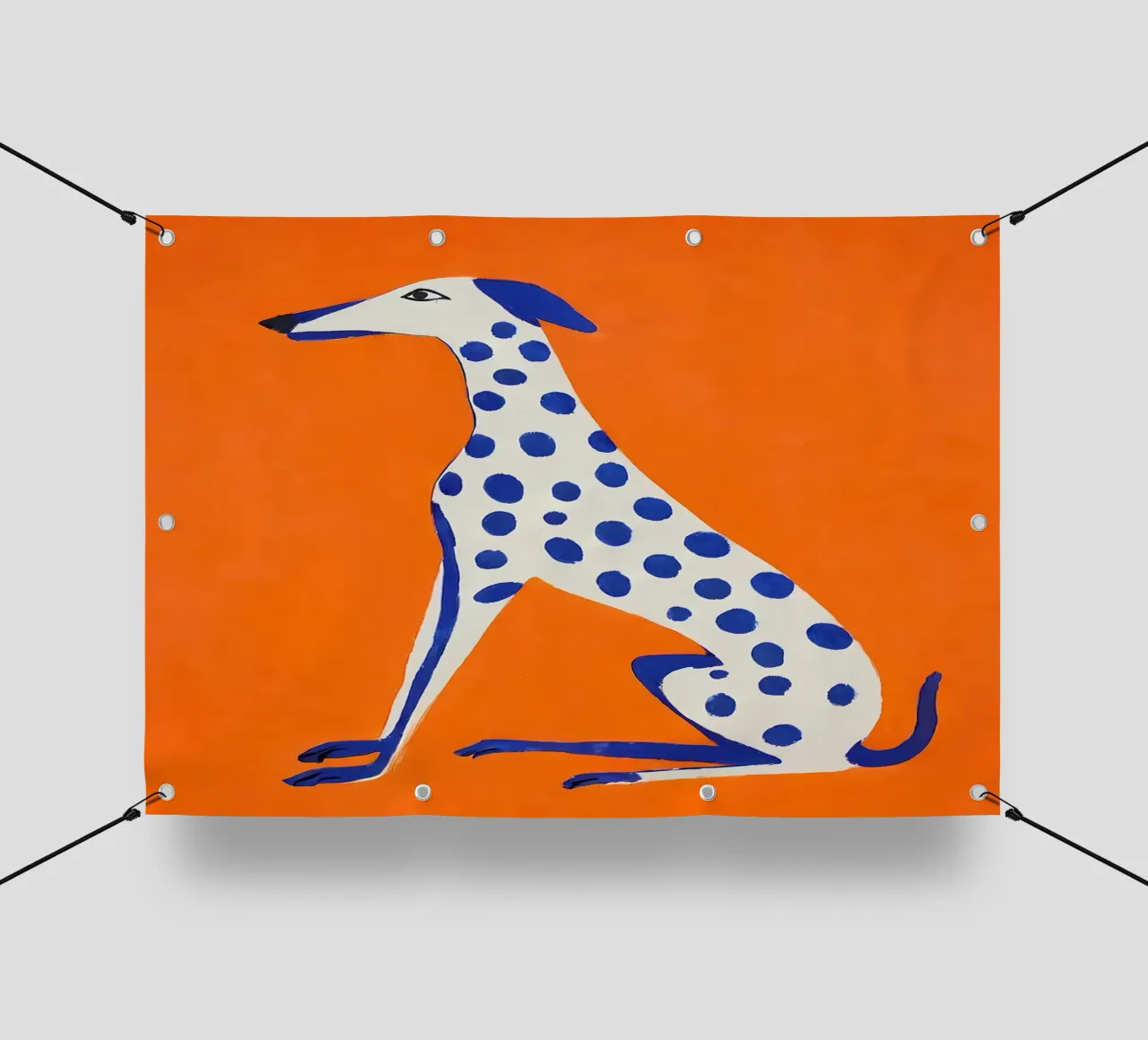 Levriero grafico - Poster con accenti di colore telo in pvc da KUNSTstück