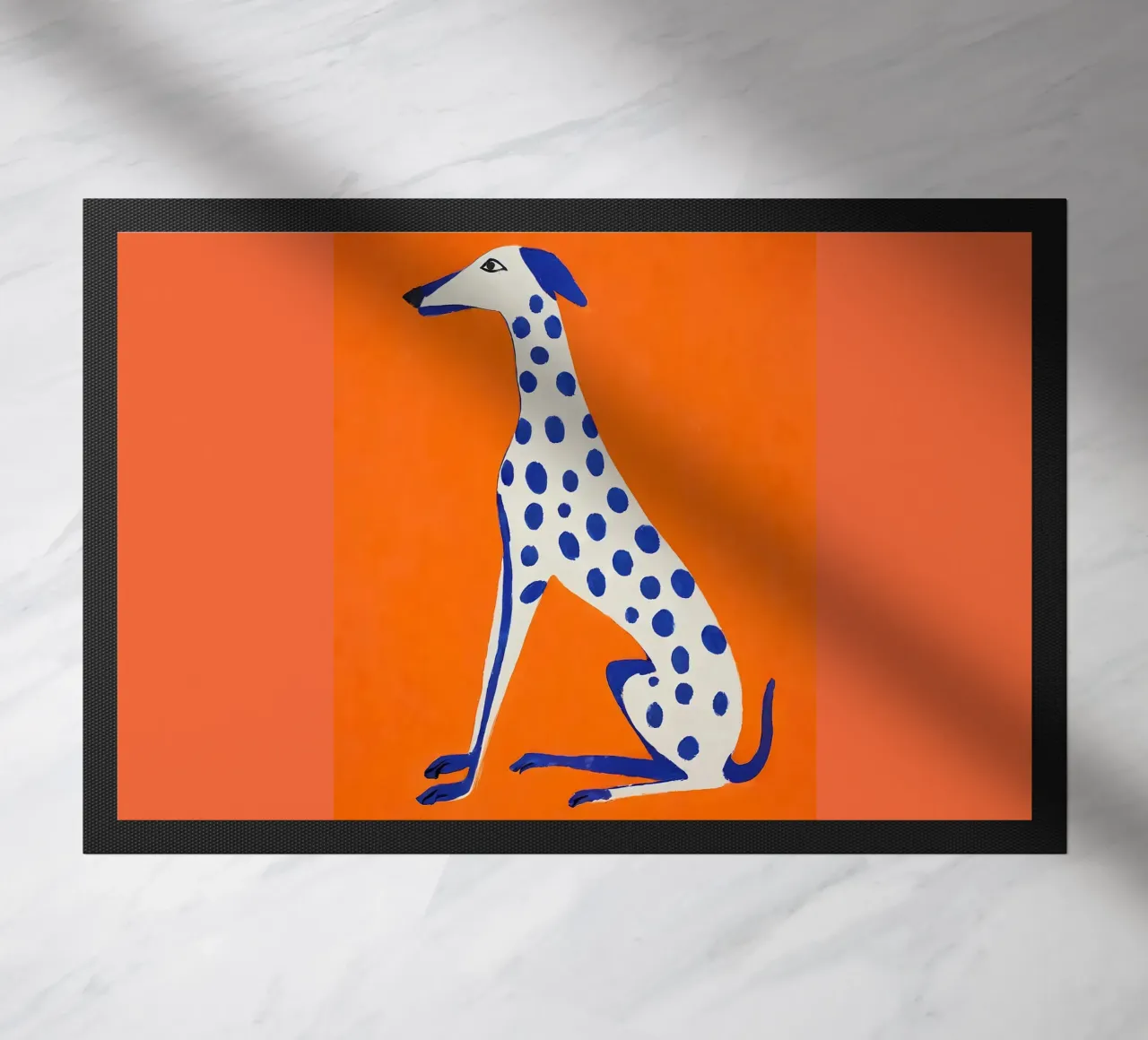 Levriero grafico - Poster con accenti di colore zerbino da KUNSTstück