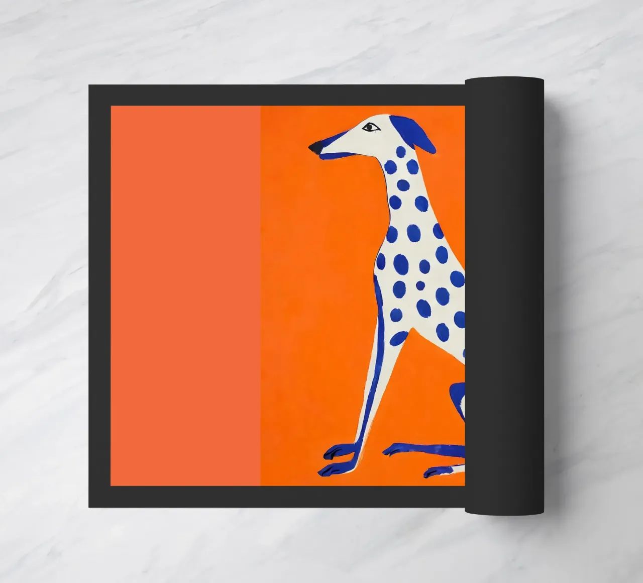 Levriero grafico - Poster con accenti di colore zerbino da KUNSTstück