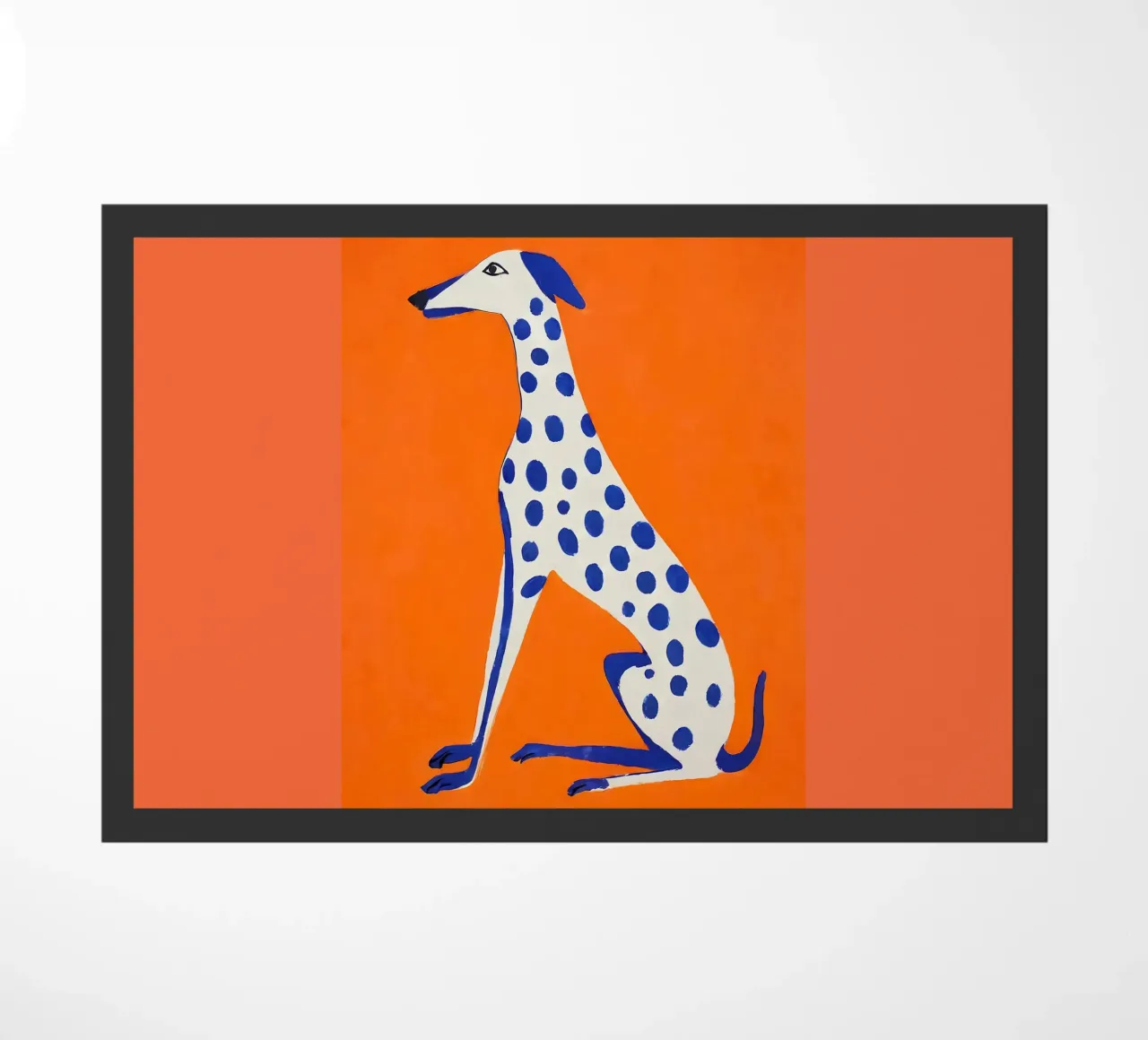 Levriero grafico - Poster con accenti di colore zerbino da KUNSTstück