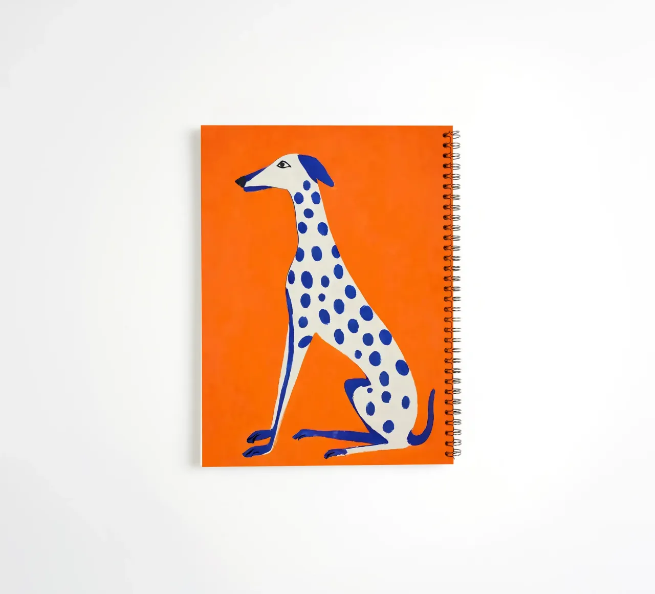 Graphic greyhound - Poster with colour accent spiral notebook by KUNSTstück