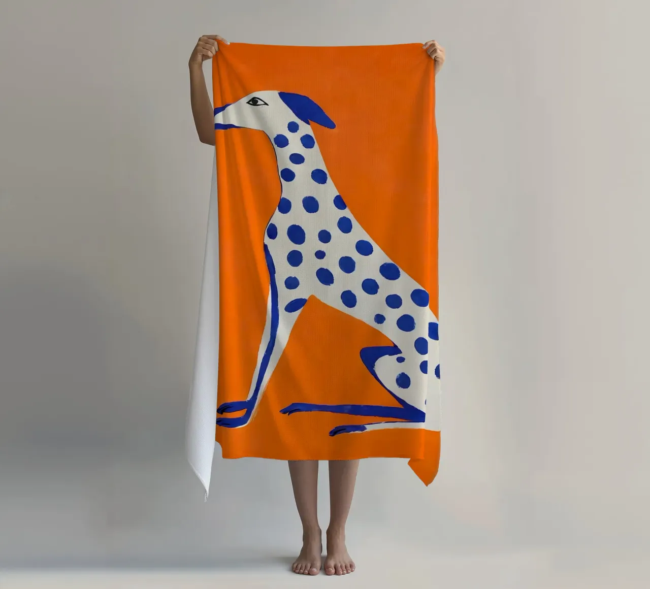 Levriero grafico - Poster con accenti di colore telo mare da KUNSTstück