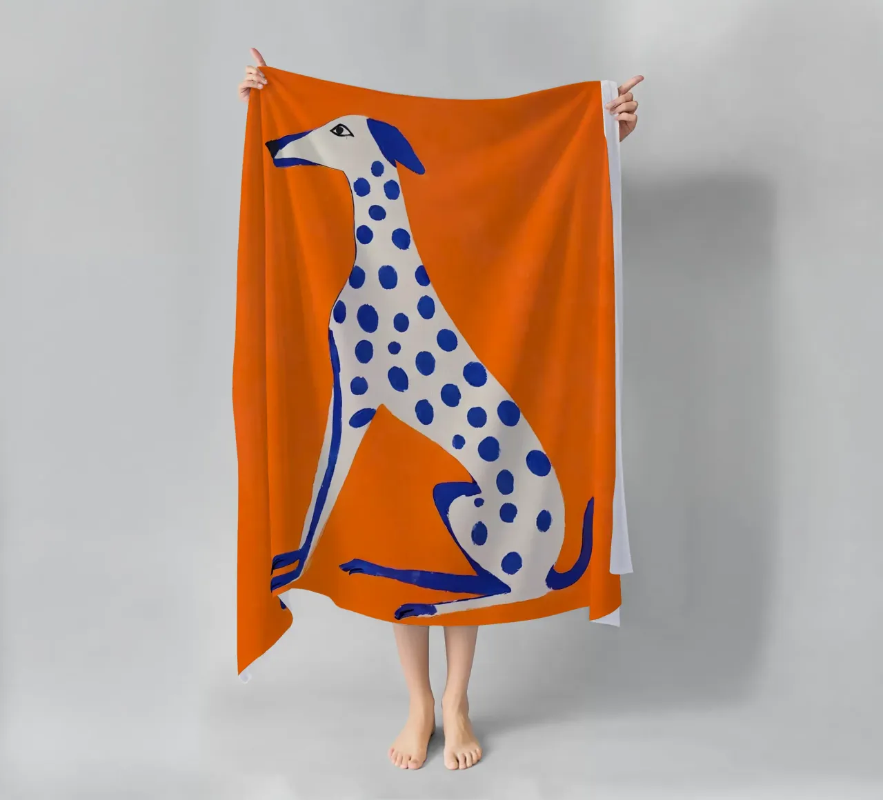 Levriero grafico - Poster con accenti di colore telo mare da KUNSTstück