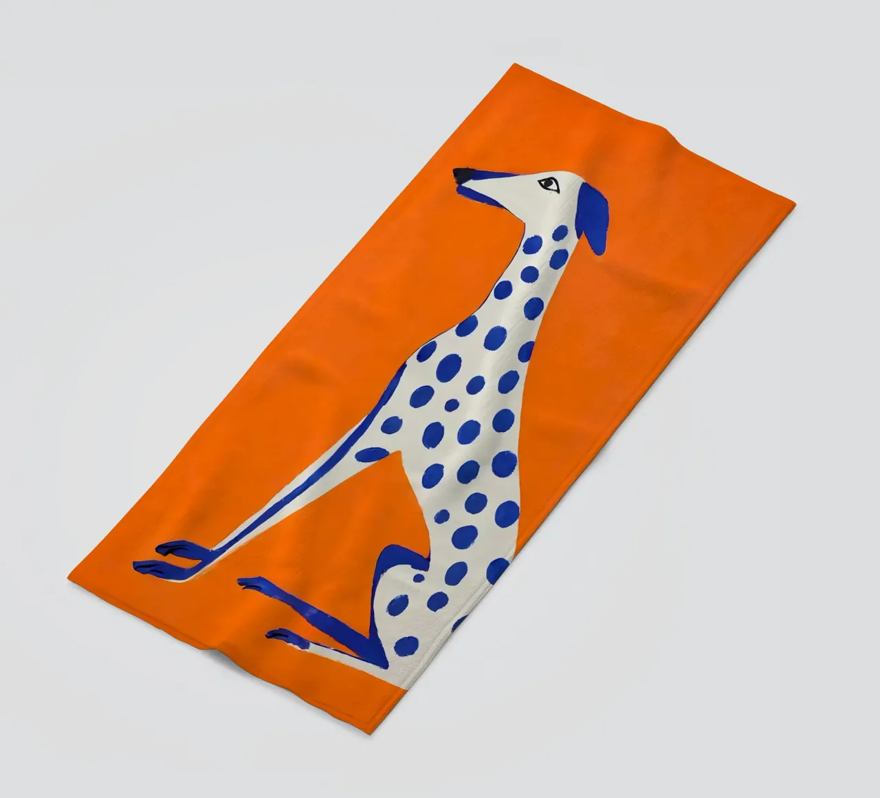 Levriero grafico - Poster con accenti di colore telo mare da KUNSTstück