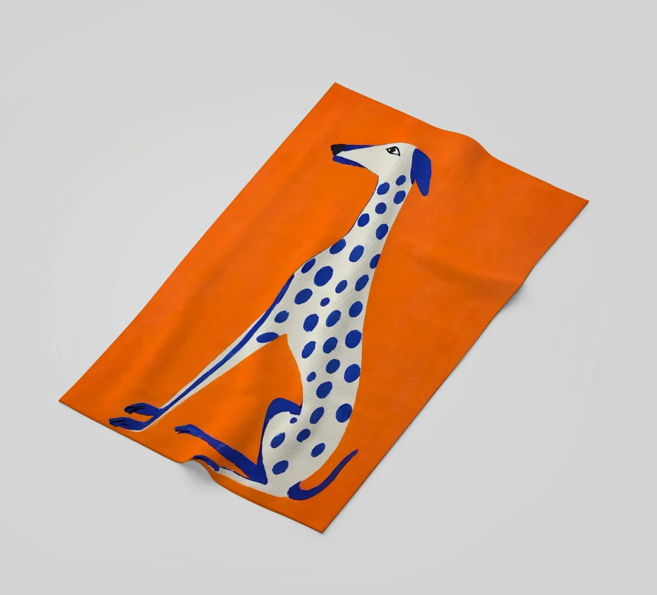 Levriero grafico - Poster con accenti di colore telo mare da KUNSTstück