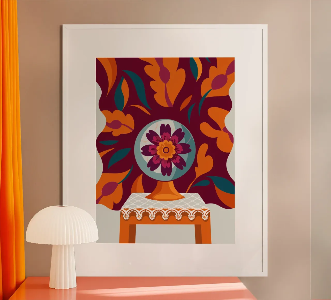Fiore poster con telaio in legno da HAPPY SHOP