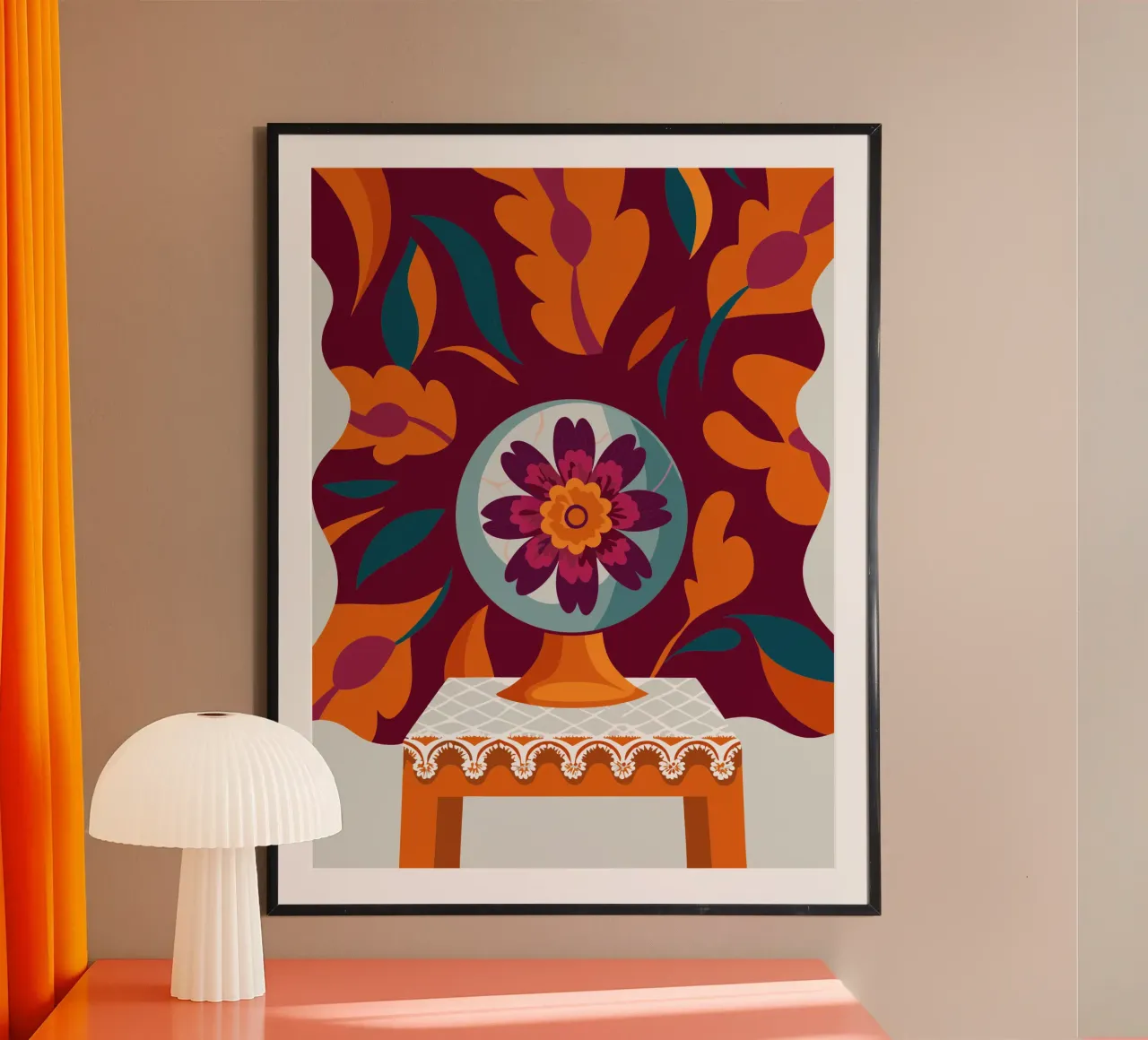 Fiore poster con telaio in legno da HAPPY SHOP