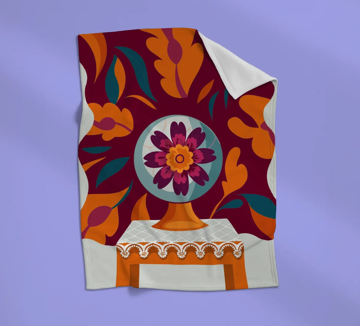 Bloem fleecedeken van HAPPY SHOP