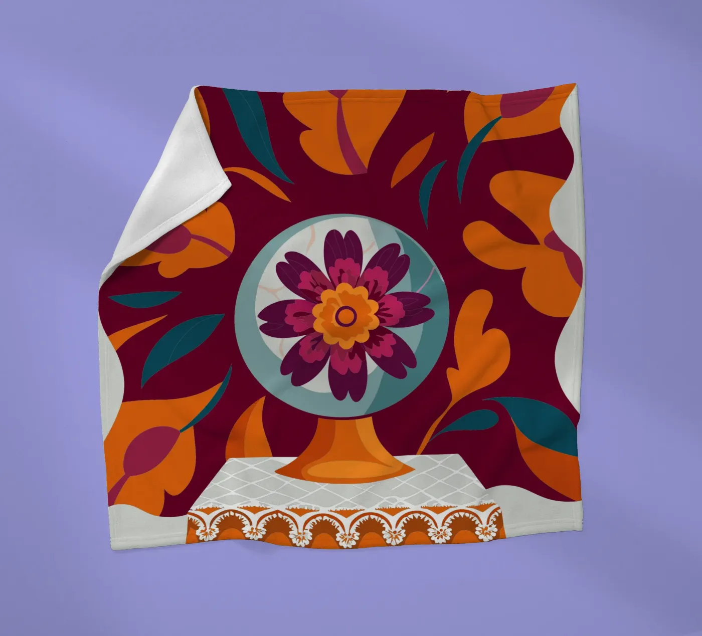 Bloem fleecedeken van HAPPY SHOP