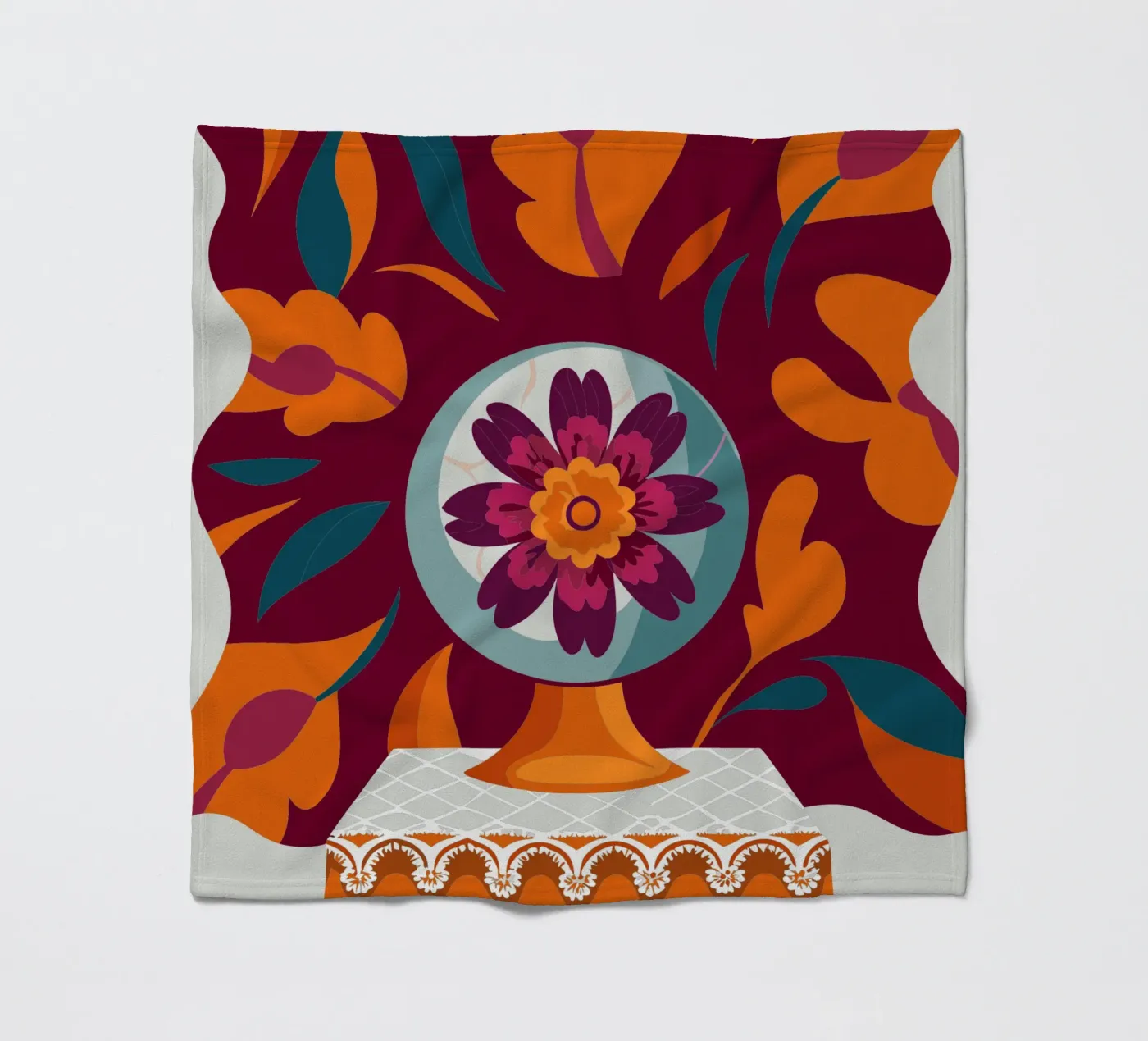 Bloem fleecedeken van HAPPY SHOP