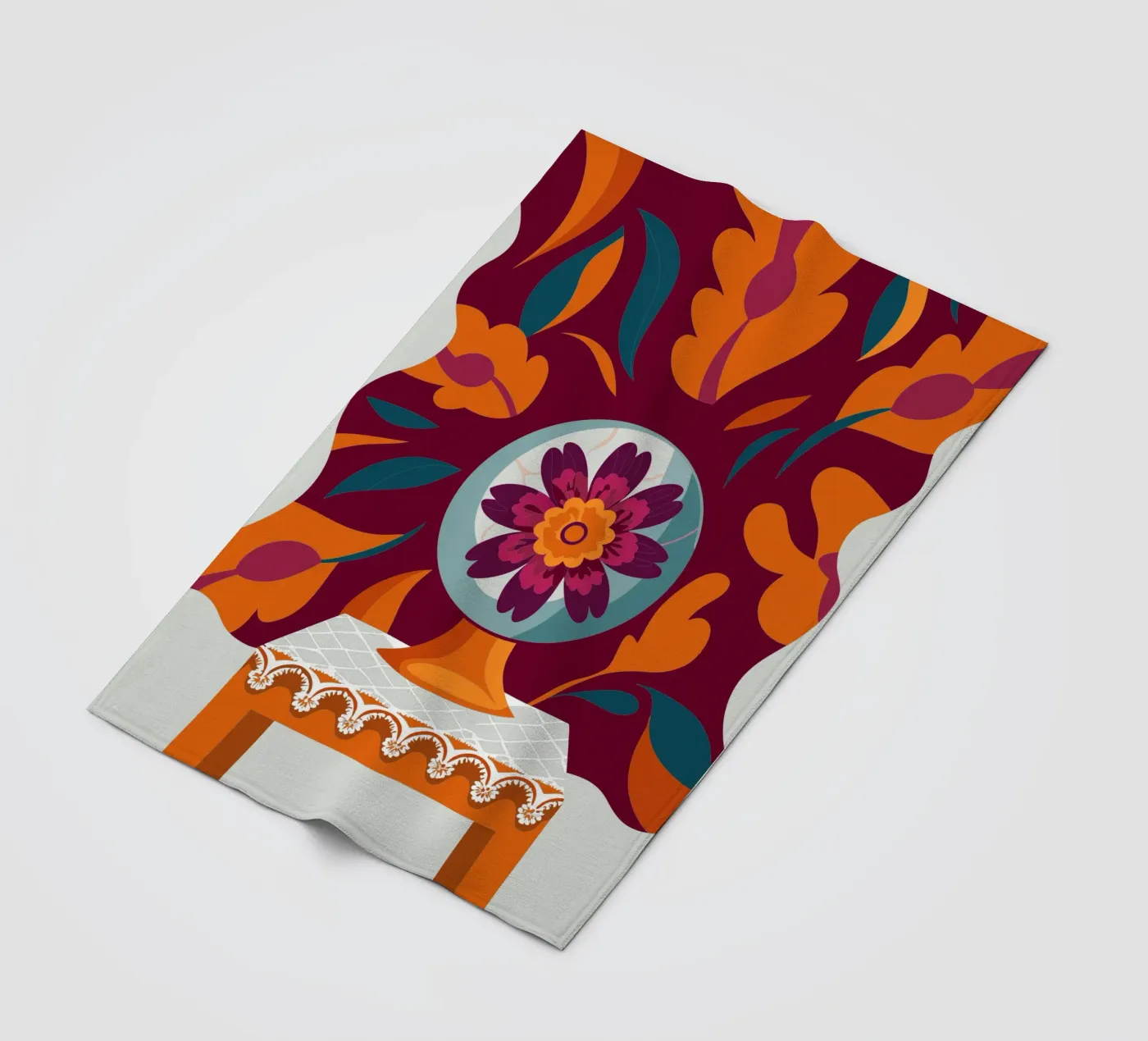 Bloem fleecedeken van HAPPY SHOP