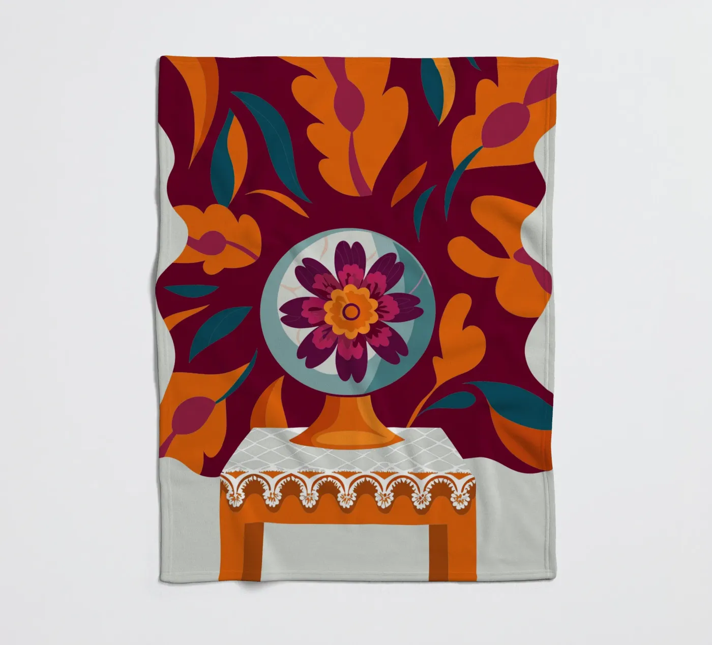 Bloem fleecedeken van HAPPY SHOP