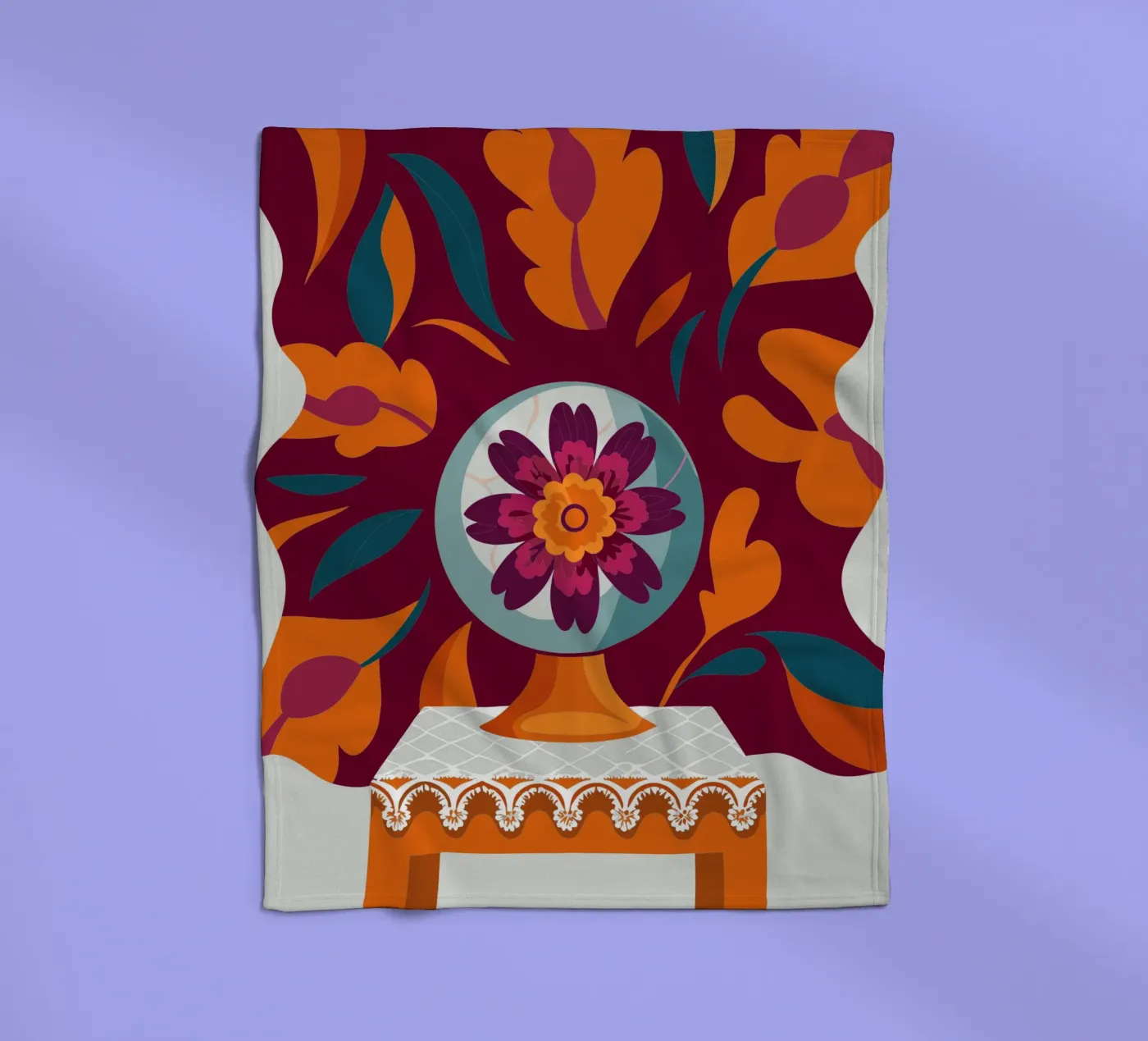 Bloem fleecedeken van HAPPY SHOP