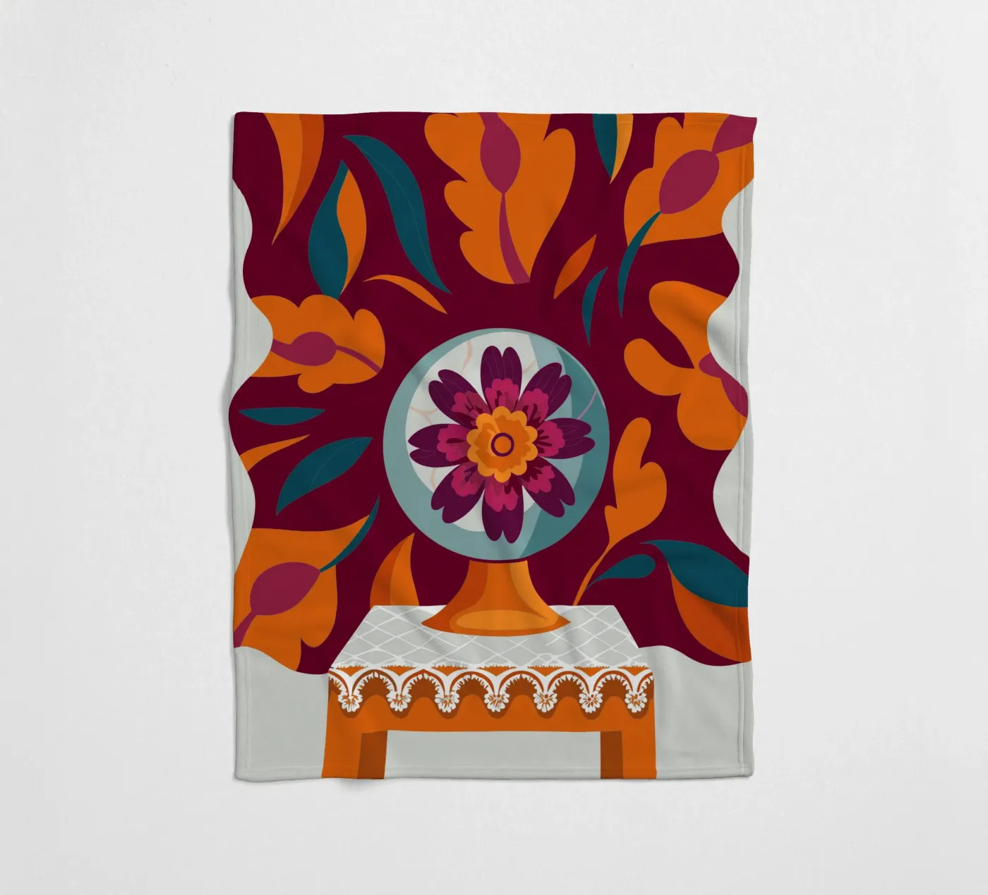 Bloem fleecedeken van HAPPY SHOP