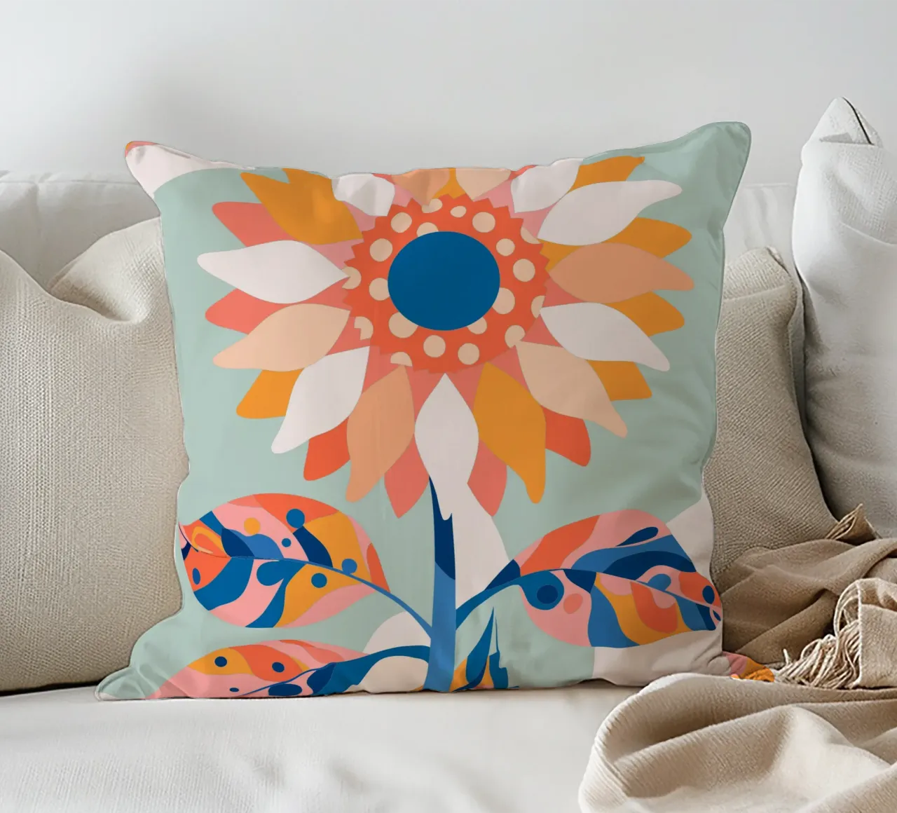Zonnebloem kussen van HAPPY SHOP