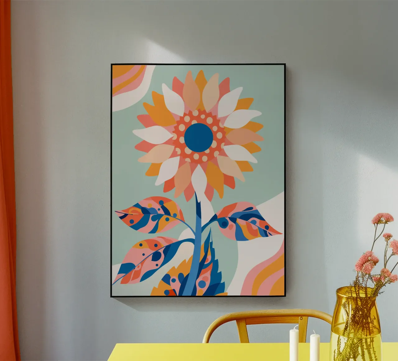 Sunflower acrylic glass by HAPPY SHOP